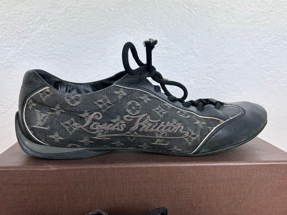 Louis Vuitton Louis Vuitton Denim And Leather Monogram Low Top Sneakers Size US 7.5 / IT 37.5 - 9 Thumbnail