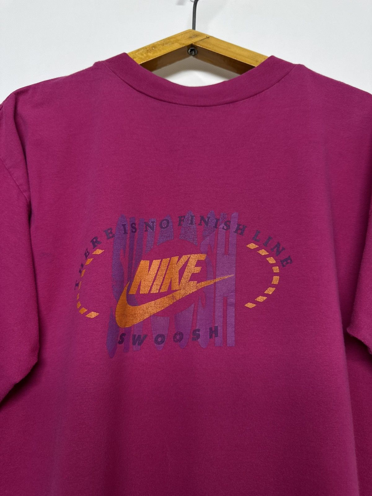 Nike Vintage 1980s Nike Blue Tag Swoosh Shirt Single Stitch Size US M / EU 48-50 / 2 - 2 Thumbnail