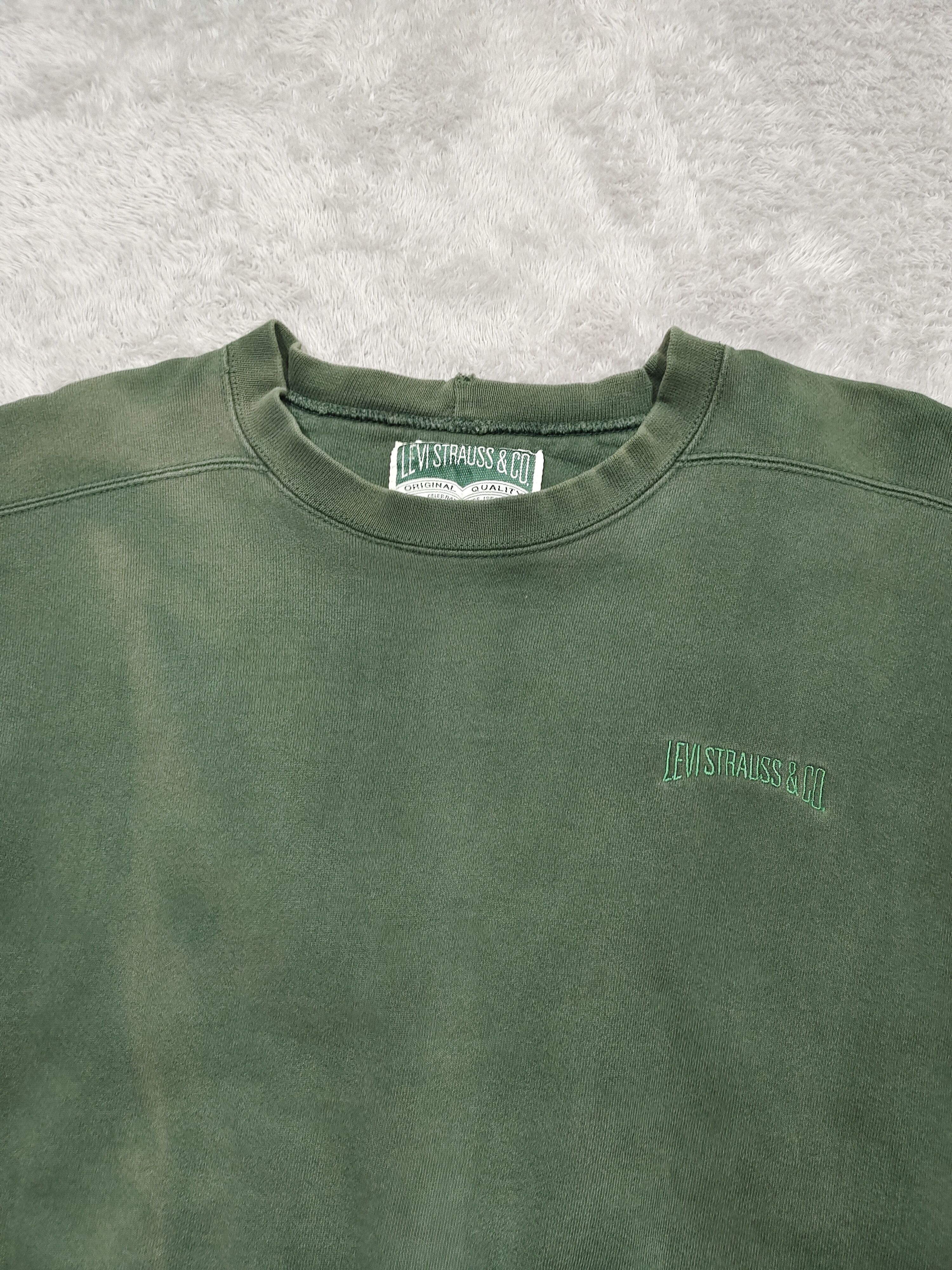Levi's Vintage Clothing × Vintage VINTAGE DISTRESSED LEVI STRAUSS & CO GREEN SWEATSHIRT Size US XL / EU 56 / 4 - 4 Thumbnail