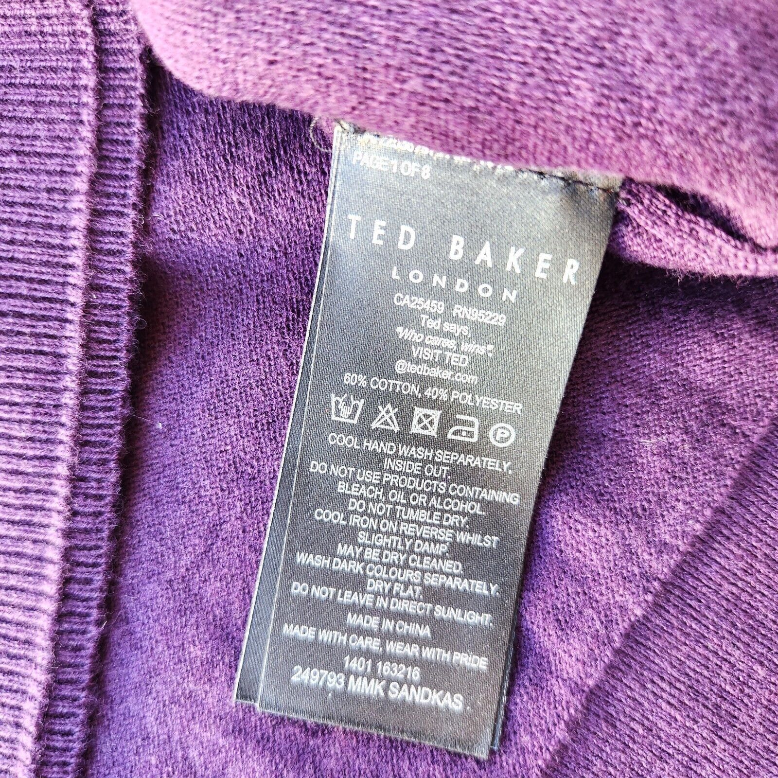 Ted Baker Ted Baker London Men's Purple Slim Crew Sweater Size 5 / XL Size US XL / EU 56 / 4 - 7 Thumbnail