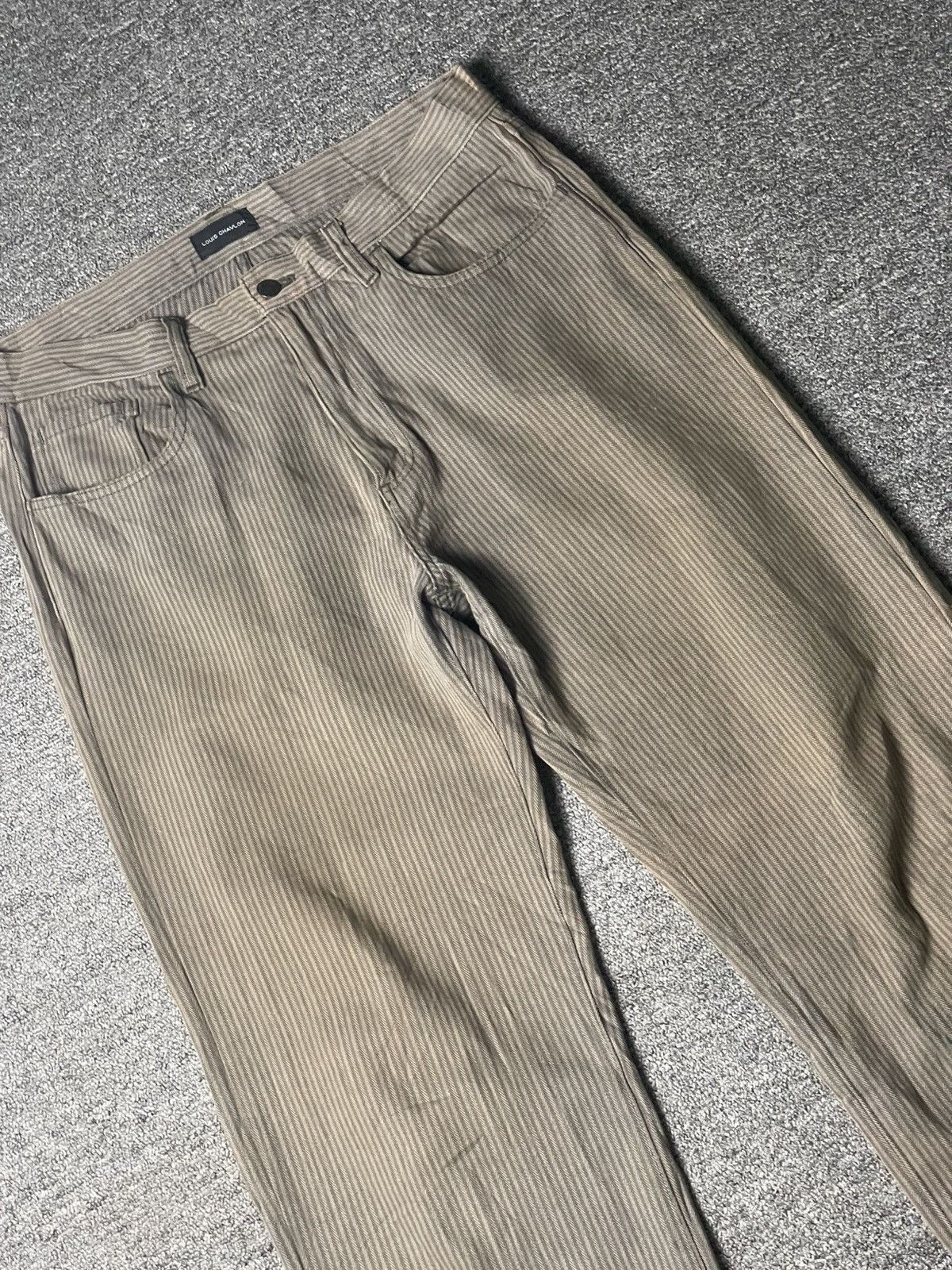 Japanese Brand × Vintage Vintage LOUIS CHAVLON Stripes Denim Pants (112) Size US 33 - 3 Thumbnail