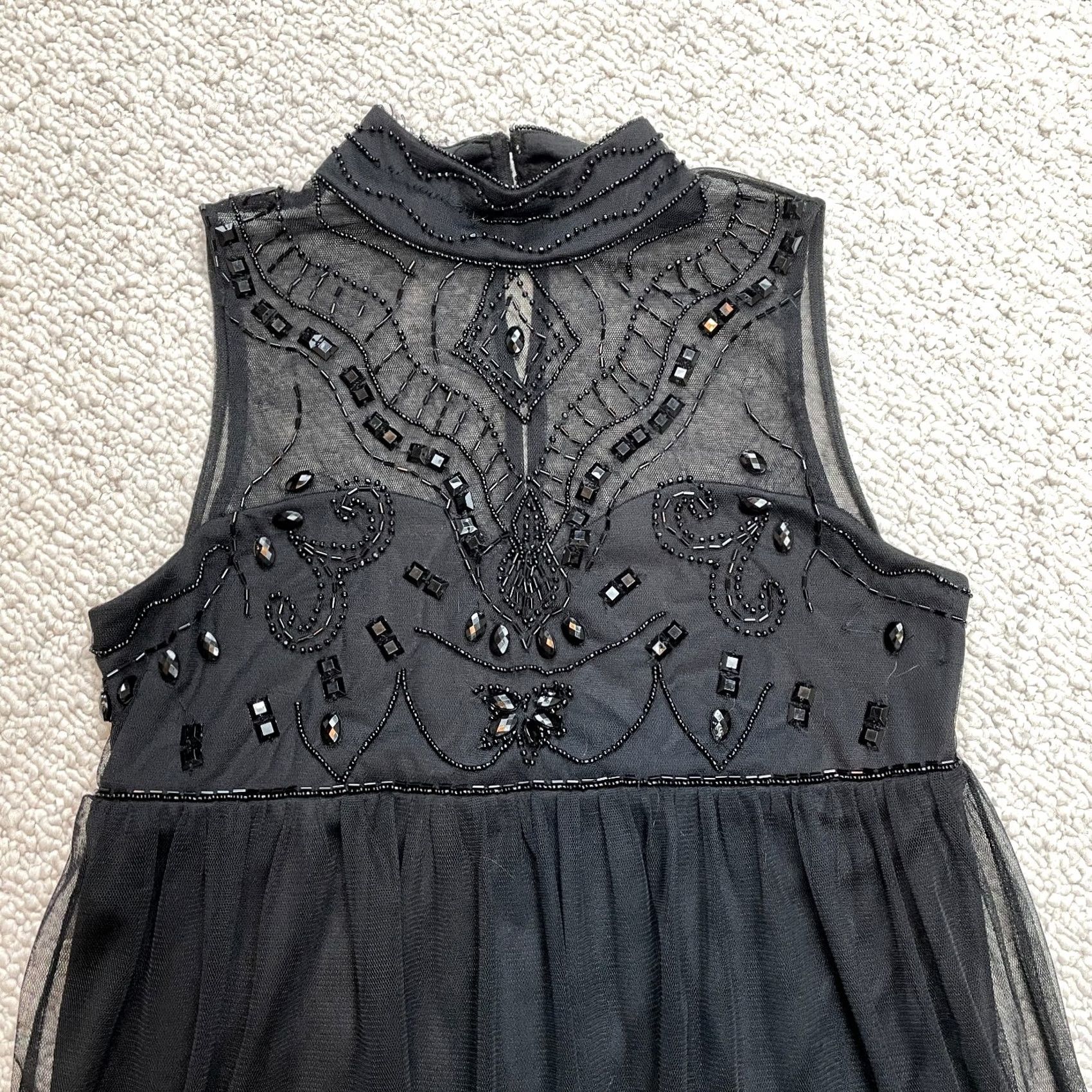 Boohoo Boohoo Dress Womens Black Sleeveless Sheer Shell Midi Shift Casual Party Polyester Size M / US 6-8 / IT 42-44 - 2 Thumbnail
