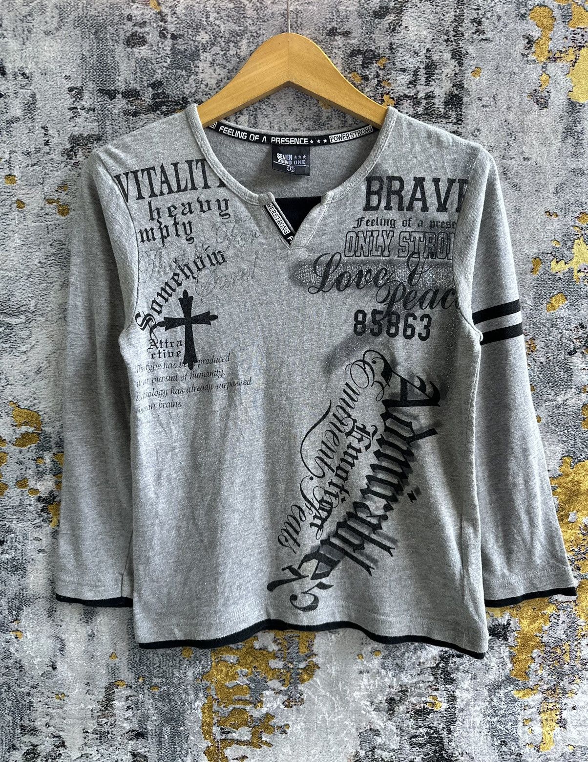 If Six Was Nine SICK CROSS JAPANESE S01 CRAZY POEM LS DOUBLE LAYER Size XS / US 0-2 / IT 36-38 - 1 Thumbnail