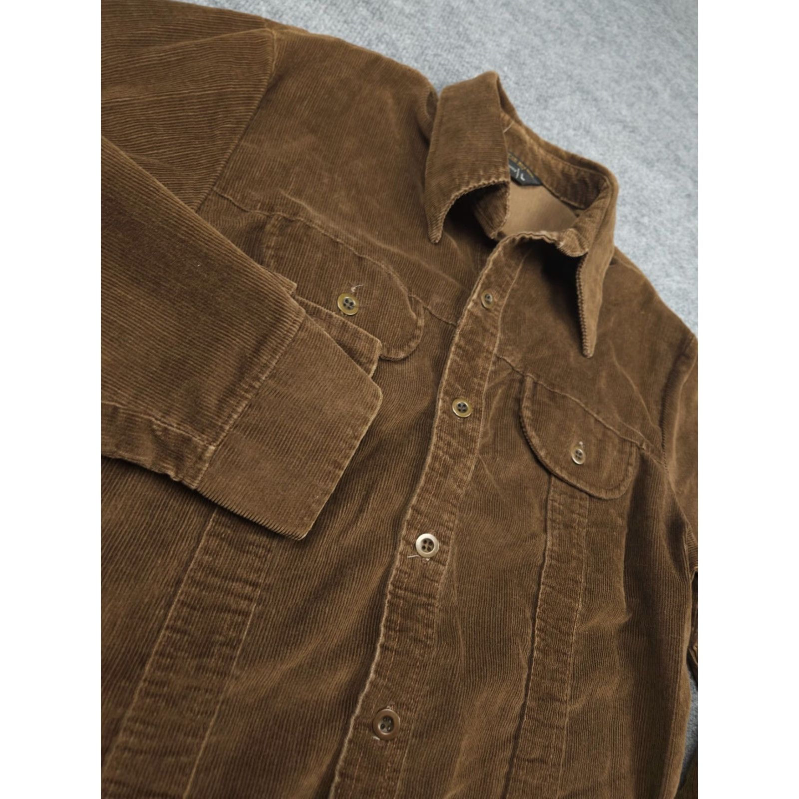 Vintage VINTAGE JC Penney Corduroy Shirt Men's L Brown Button-Up Pockets Thick Size US L / EU 52-54 / 3 - 2 Thumbnail
