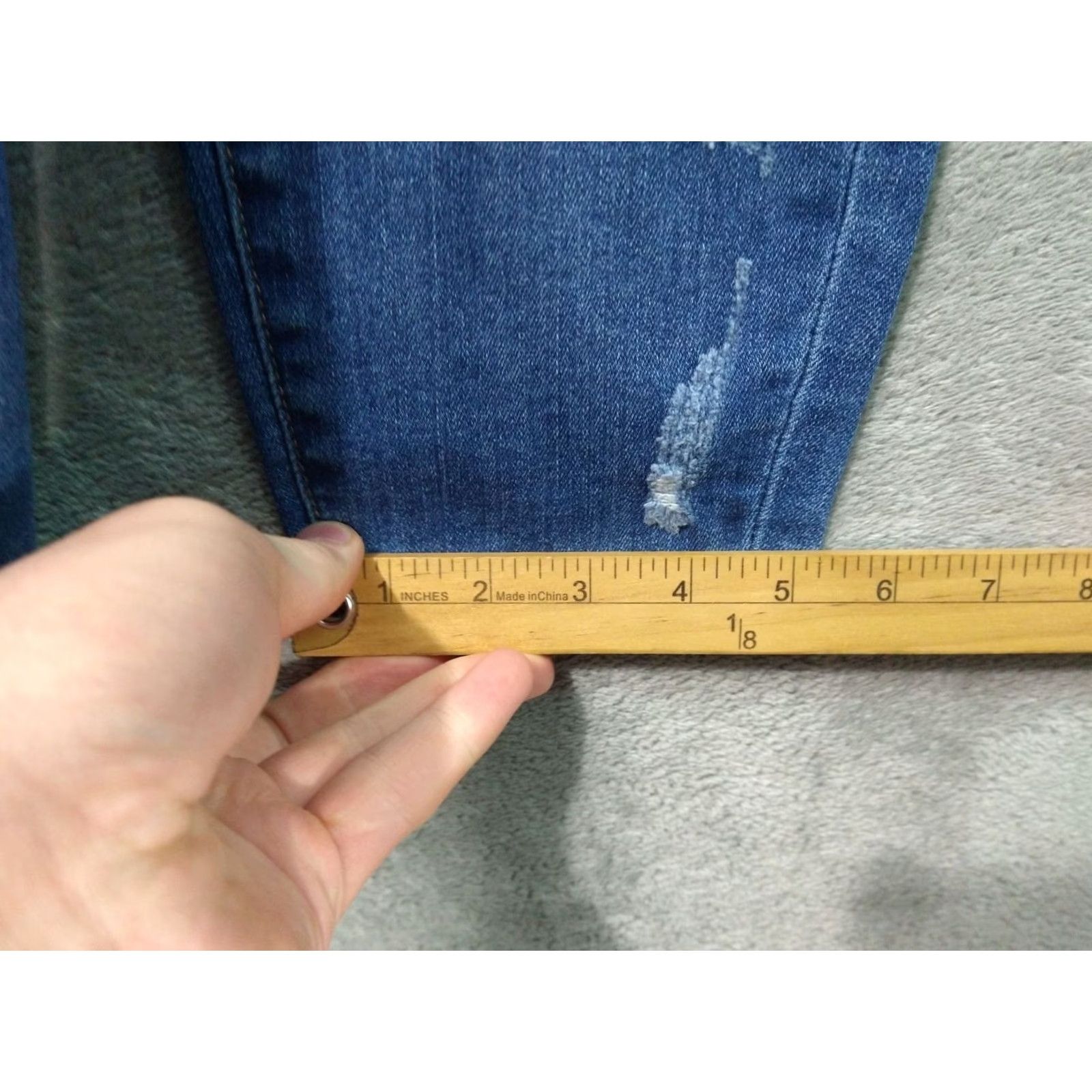 Denime Judy Blue Jeans Womens 13/31 Blue Denim Skinny Fit Mid Rise Distressed Stretch Size 34" / US 12 / IT 48 - 6 Thumbnail