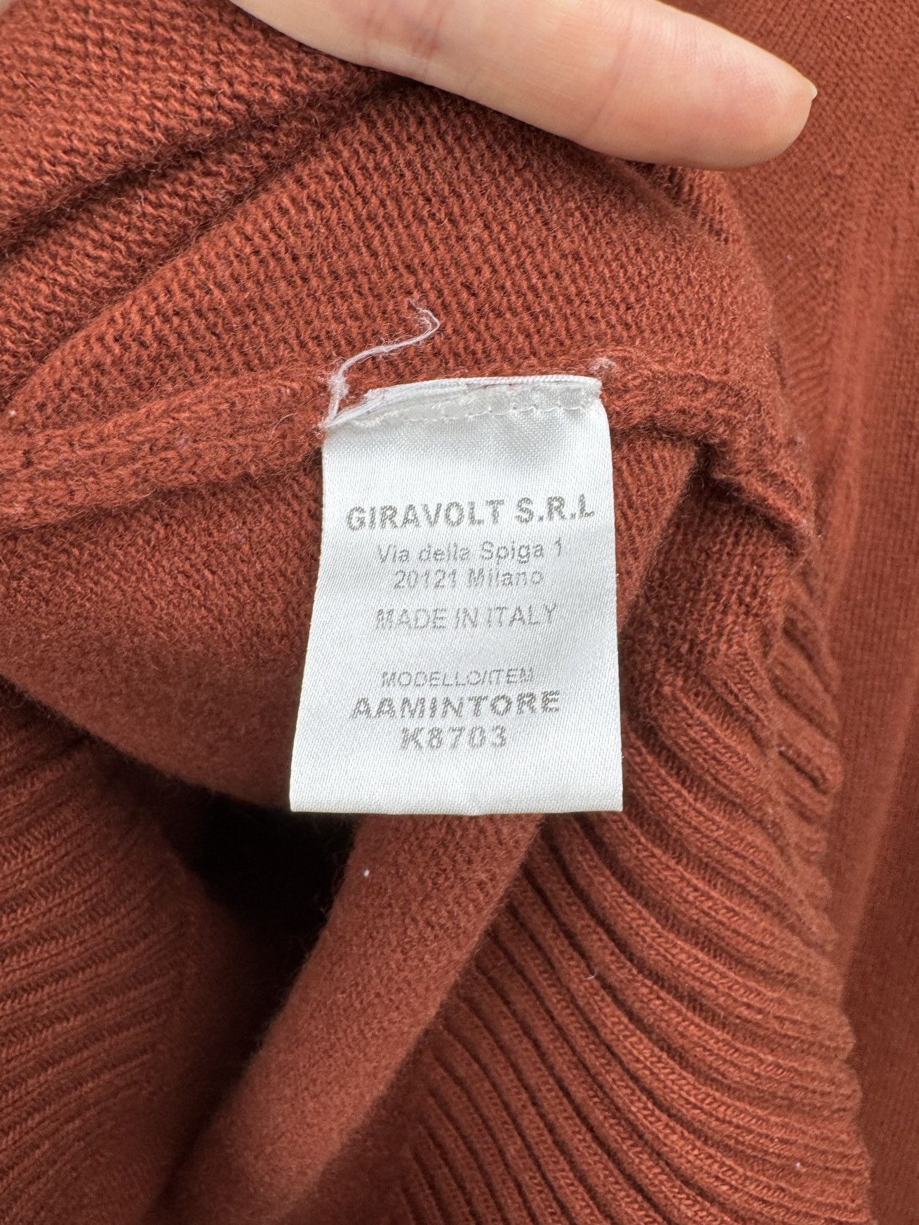 Doppiaa Doppiaa AAMINTORE Brick Tangerine WOOL TURTLENECK sweater Size US M / EU 48-50 / 2 - 8 Thumbnail