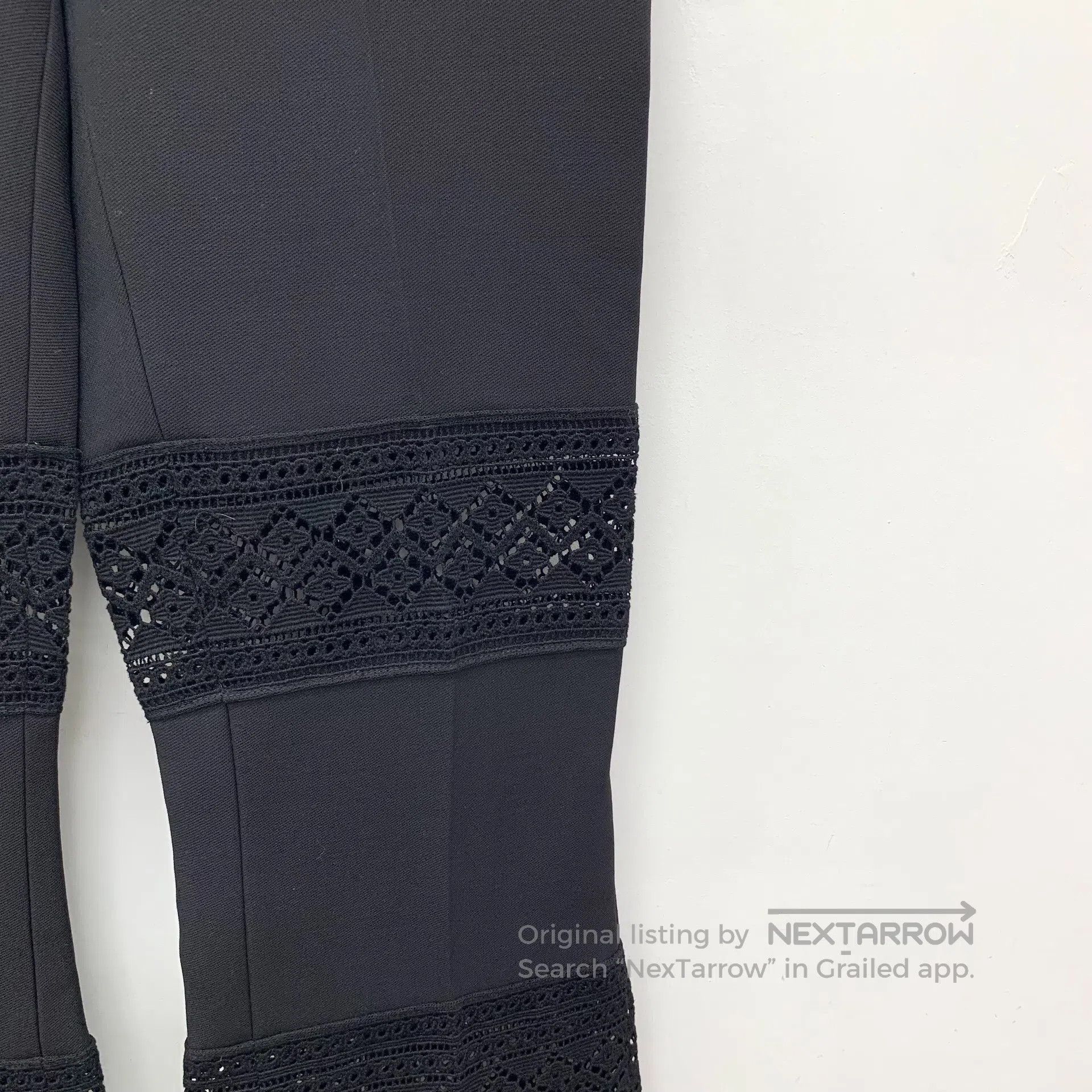 Alexander McQueen ALEXANDER MCQUEEN Black lace-up wool casual long pants| Size US 36 / EU 52 - 4 Thumbnail