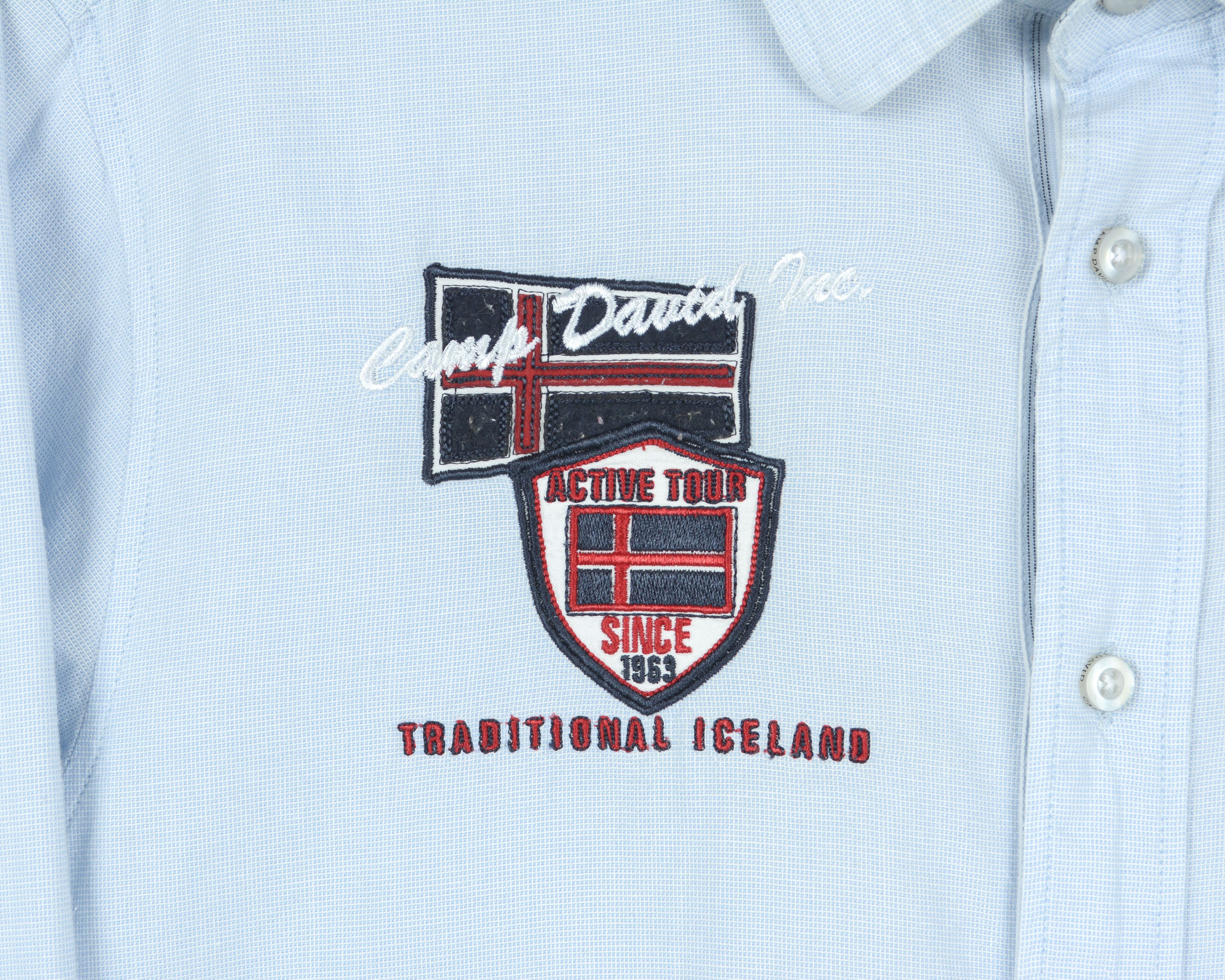 Camp David Shirt Muscle Fit M Long Sleeve Cotton Casual Button Up Blue Size US M / EU 48-50 / 2 - 8 Thumbnail