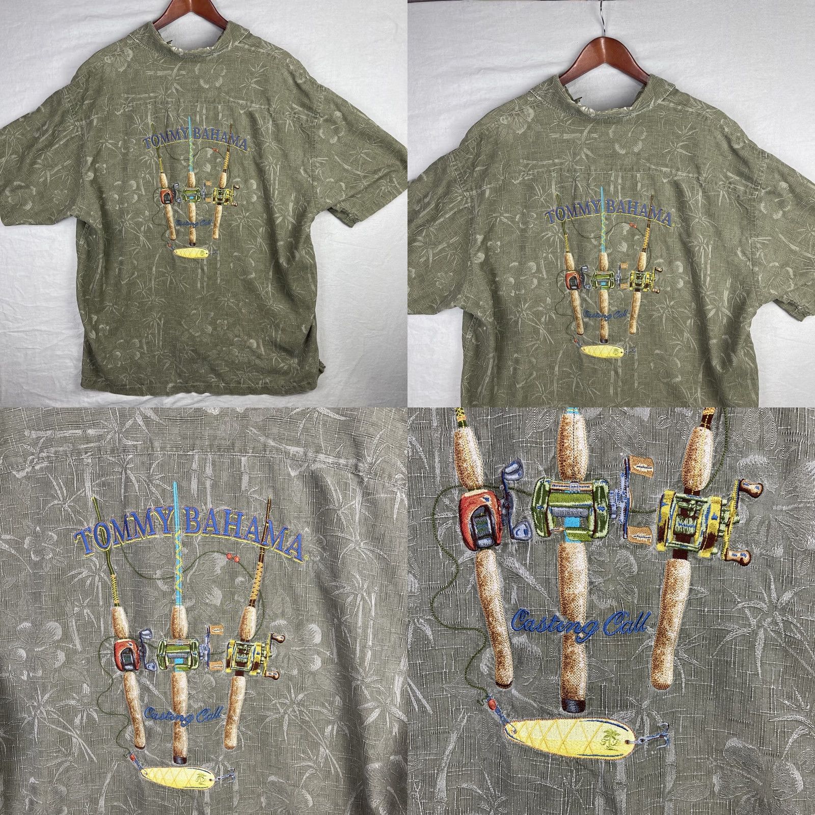 Tommy Bahama Tommy Bahama Shirt Mens 2XL Khaki Floral Hawaiian Silk Casual Shirt Casual Wear Mens 2XL Size US XXL / EU 58 / 5 - 9 Thumbnail