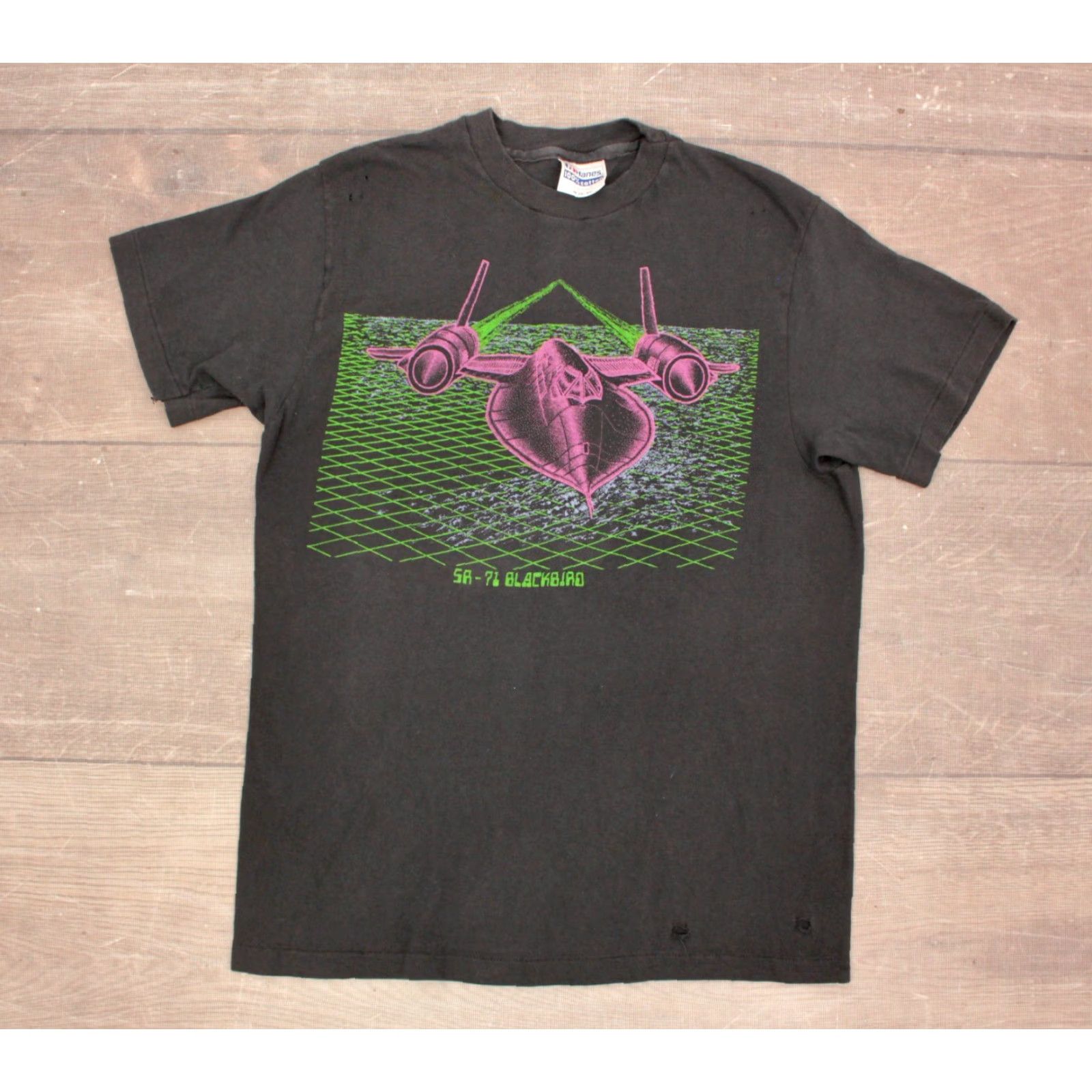 Hanes Hanes VTG 80s SR-71 Blackbird Airplane TShirt Sz S Cotton Graphic Tee Mens Black 1980s T-Shirt Size US M / EU 48-50 / 2 - 2 Thumbnail