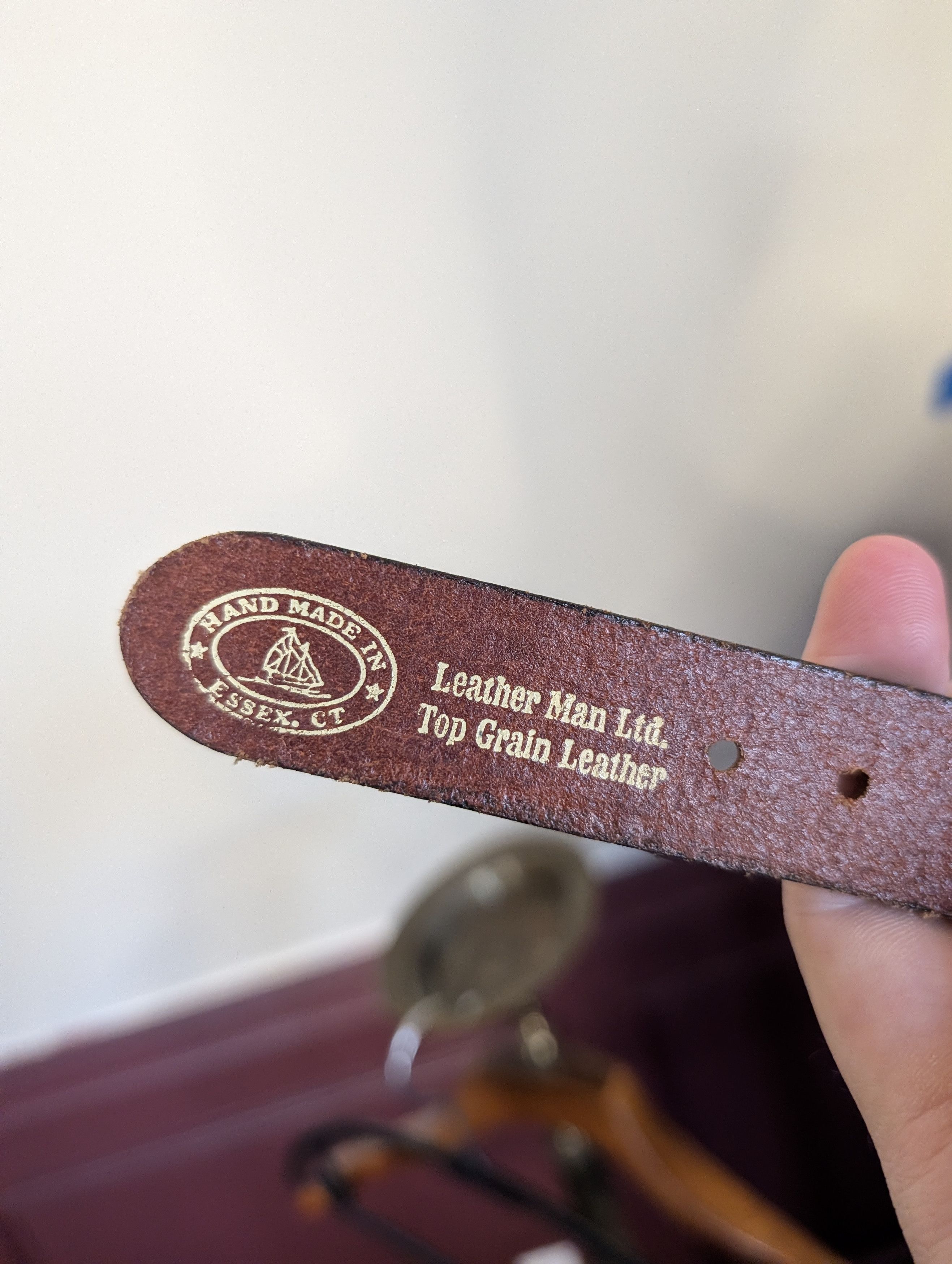 Leather Leather Man woven handmade Tree Moon MoUSA belt 40 Size 40 - 8 Thumbnail