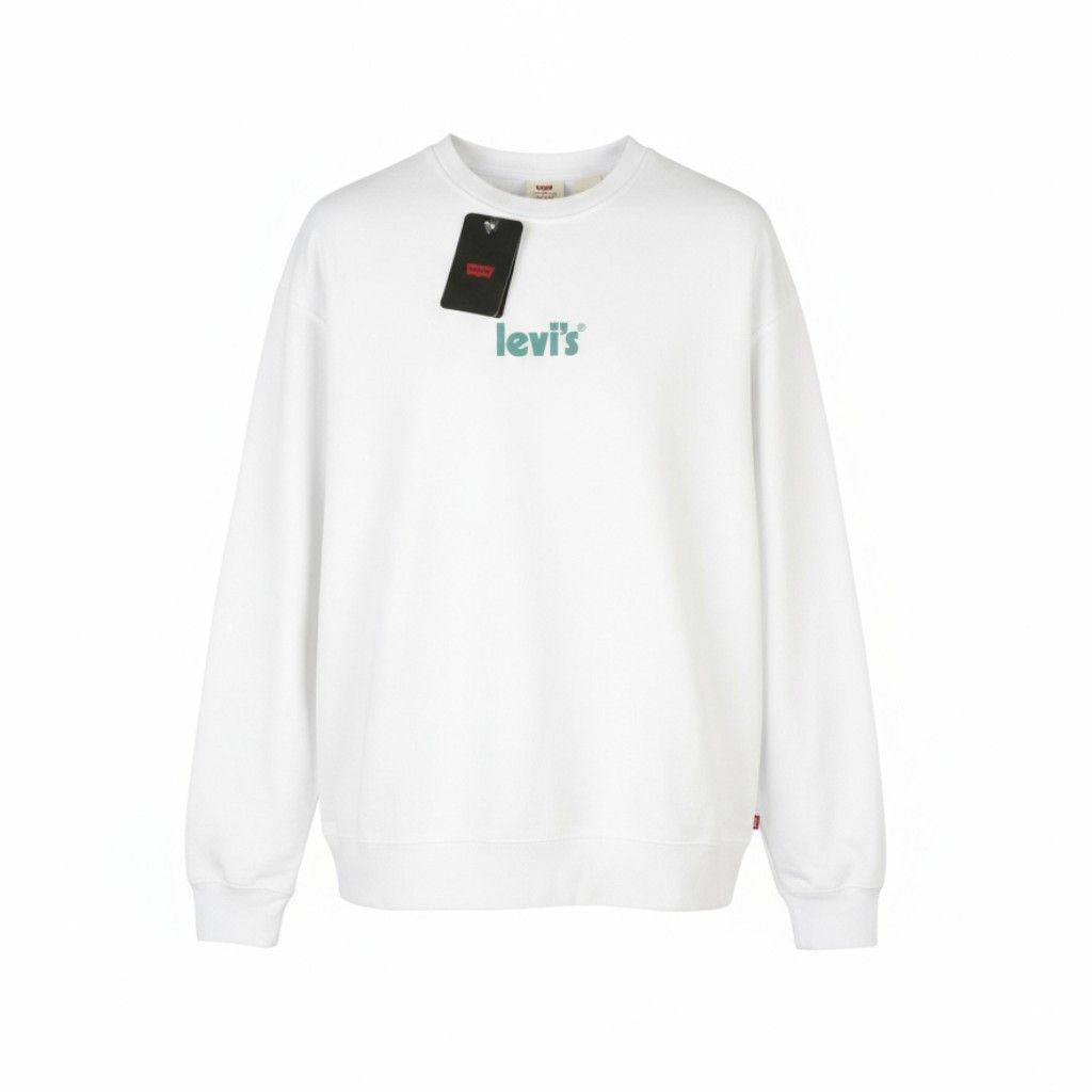 Levi's RELAXED FIT M White Logo Crew Neck Cotton Pullover 87102 Size US M / EU 48-50 / 2 - 1 Thumbnail