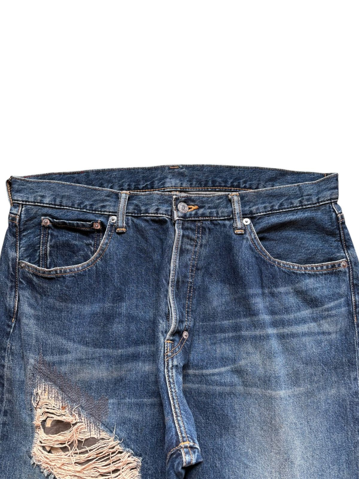 Japanese Brand Vintage Japanese Swagger Mud Wash Patched Baggy Jeans Size US 36 / EU 52 - 4 Thumbnail