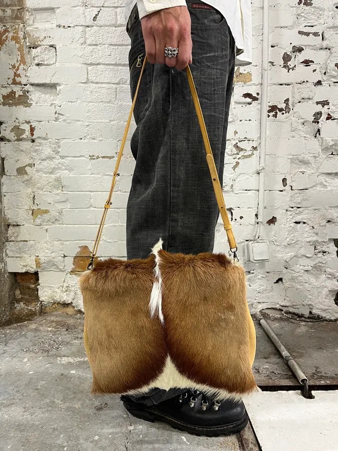 Dries Van Noten SS2015 Dries Van Noten Fur Beige Leather Shoulder Bag Size ONE SIZE - 2 Thumbnail