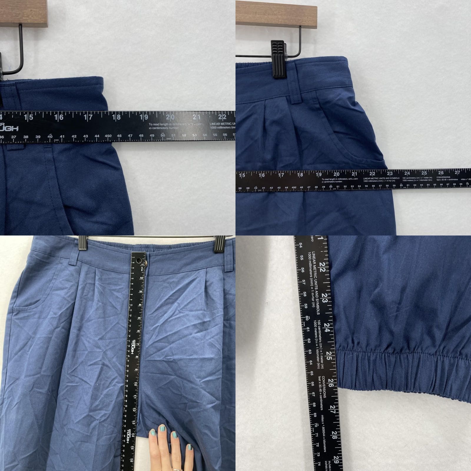 Vintage Halara Pants Womens XL Blue Jogger Elastic Waist Pockets Cuffed Ankle Pleated Size 40" / US 18 - 8 Thumbnail