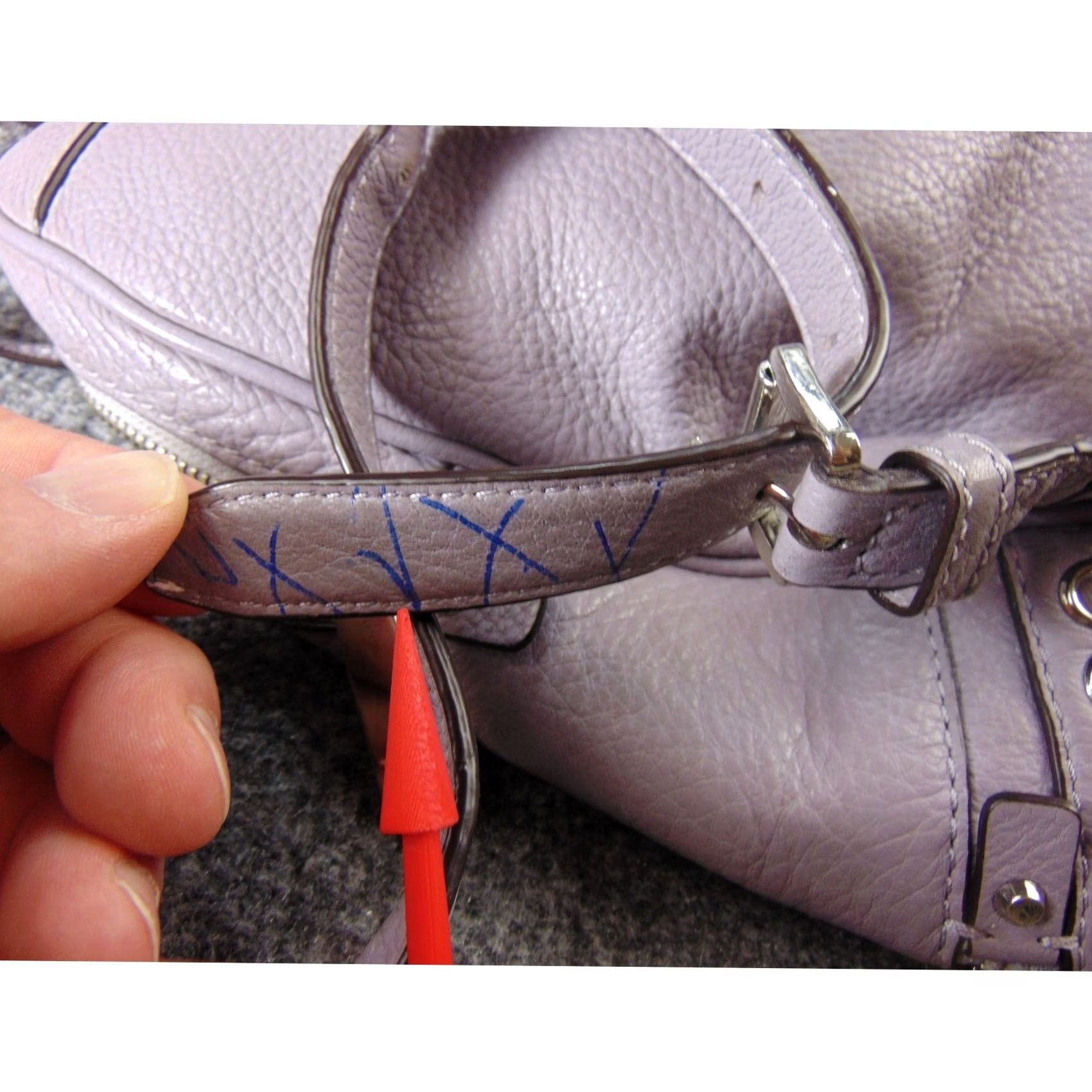 Michael Kors Michael Kors Rhea Backpack Lavender Purple Pebbled Leather Studded Grommet Bag Size ONE SIZE - 4 Thumbnail