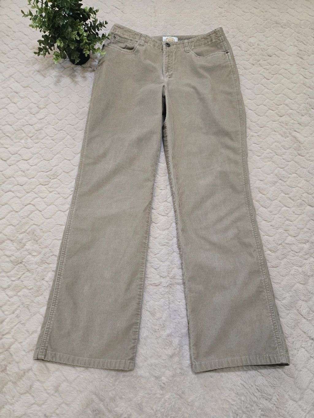 Talbots Talbots Stretch Tan Corduroy Bootcut Pants, Size 8 Size 30" / US 8 / IT 44 - 1 Thumbnail