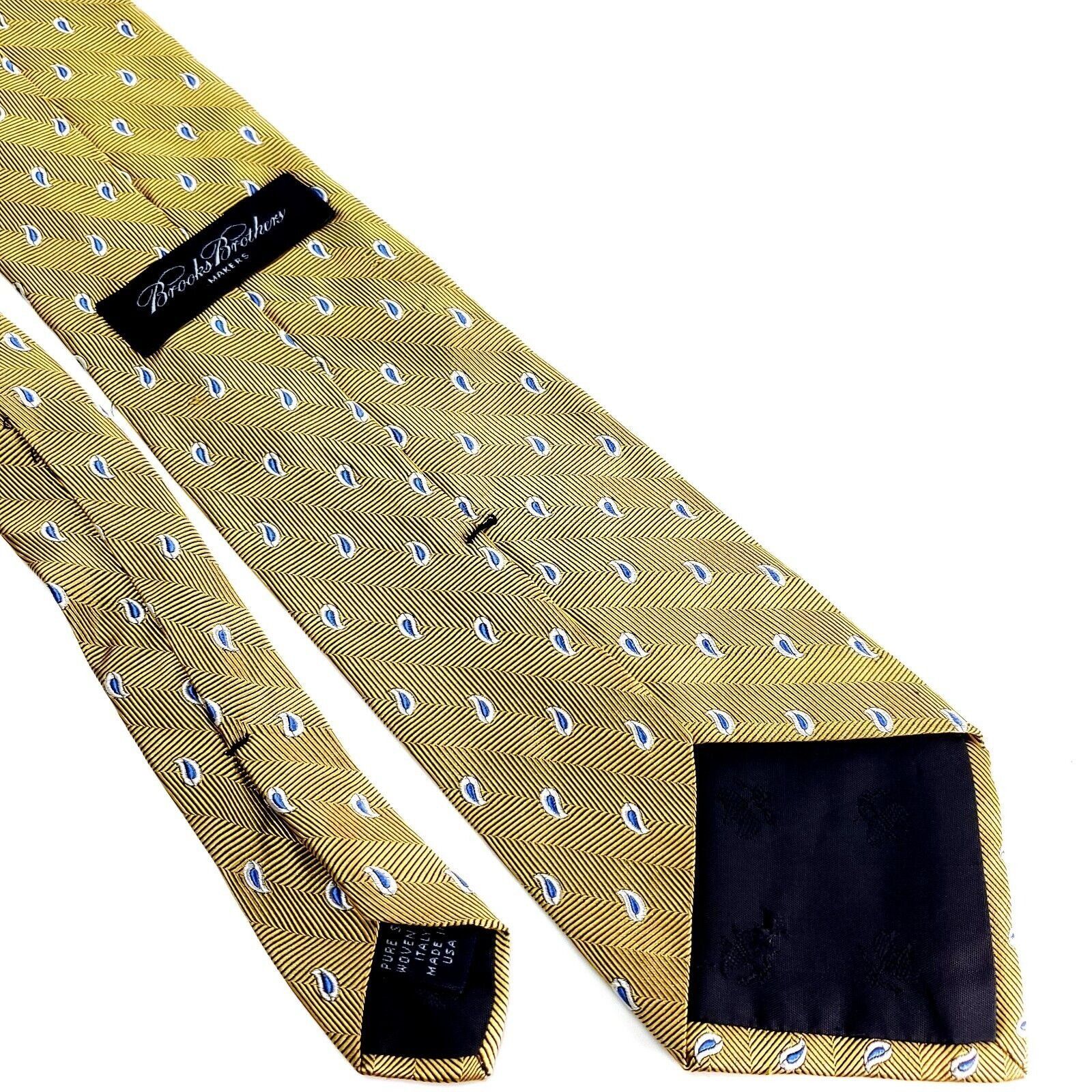 Brooks Brothers Brooks Brothers Silk Tie Woven Yellow Paisley Size ONE SIZE - 5 Thumbnail