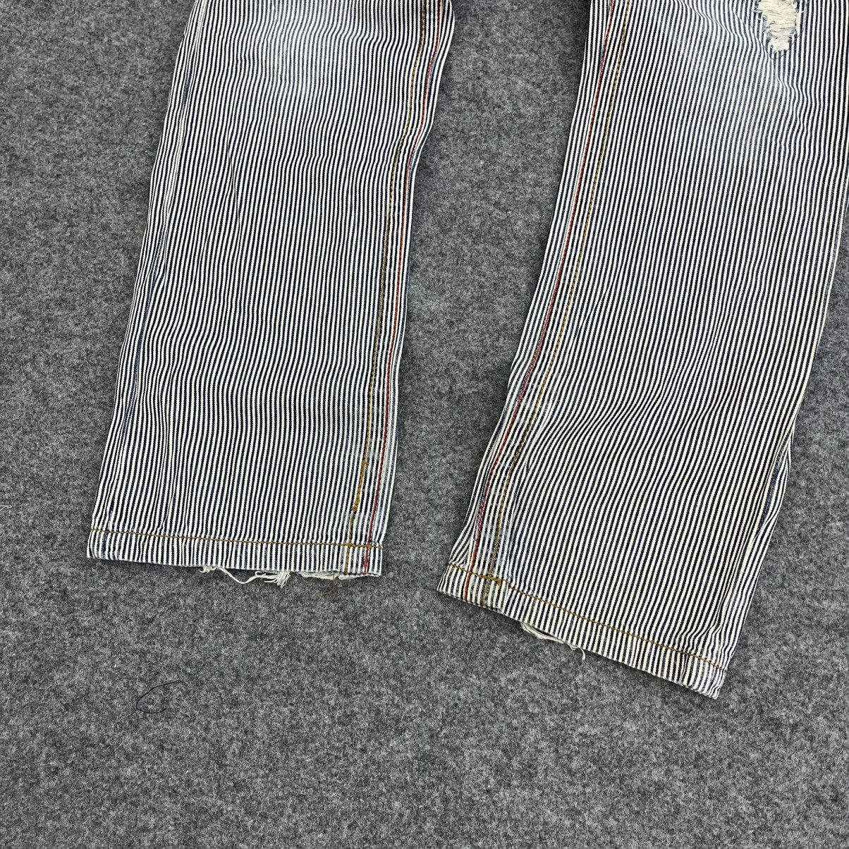 Japanese Brand Y2K Gotcha Striped Distressed Jeans Patchwork Size US 32 / EU 48 - 8 Thumbnail