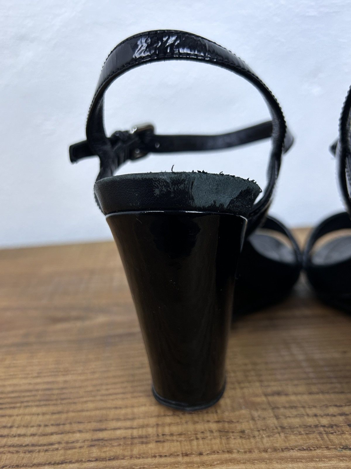 Prada Prada Logo Patch Platform Heeled Sandals Size 38.5 Size US 8.5 / IT 38.5 - 9 Thumbnail