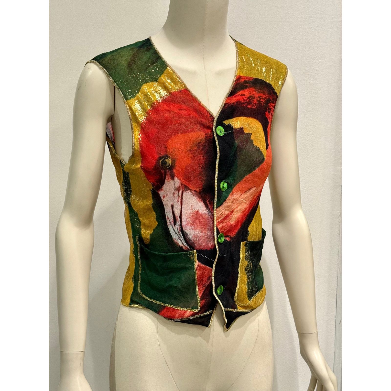 Jean Paul Gaultier S/S1996 Jean Paul Gaultier flamingo mesh vest Size S / US 4 / IT 40 - 2 Thumbnail