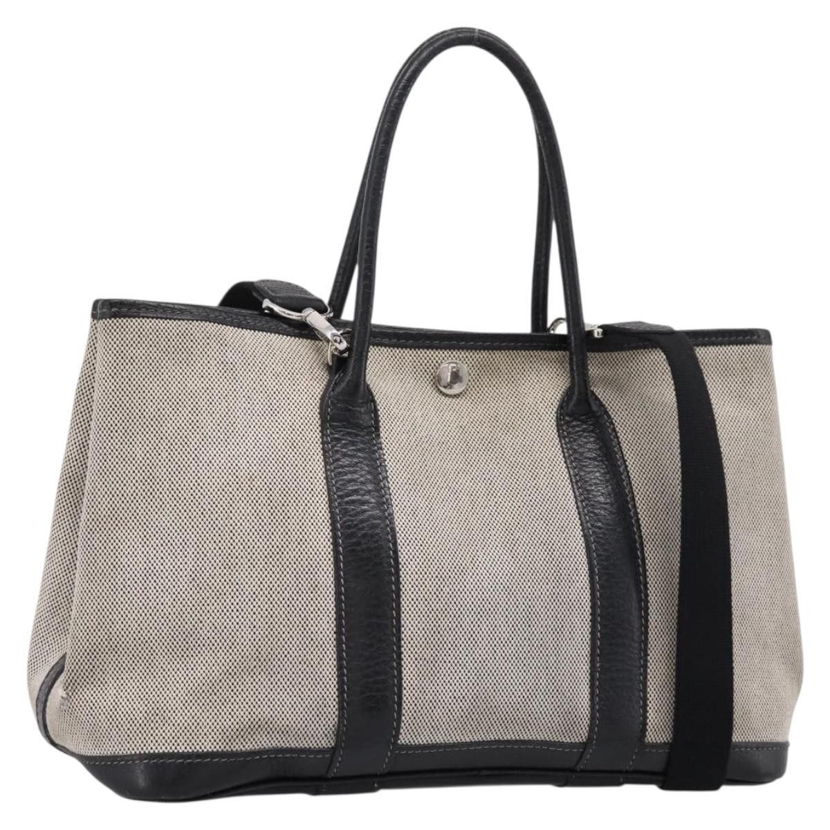 Hermes HERMES Garden Party PM Hand Bag Canvas 2way Gray Silver Auth Size ONE SIZE - 1 Thumbnail