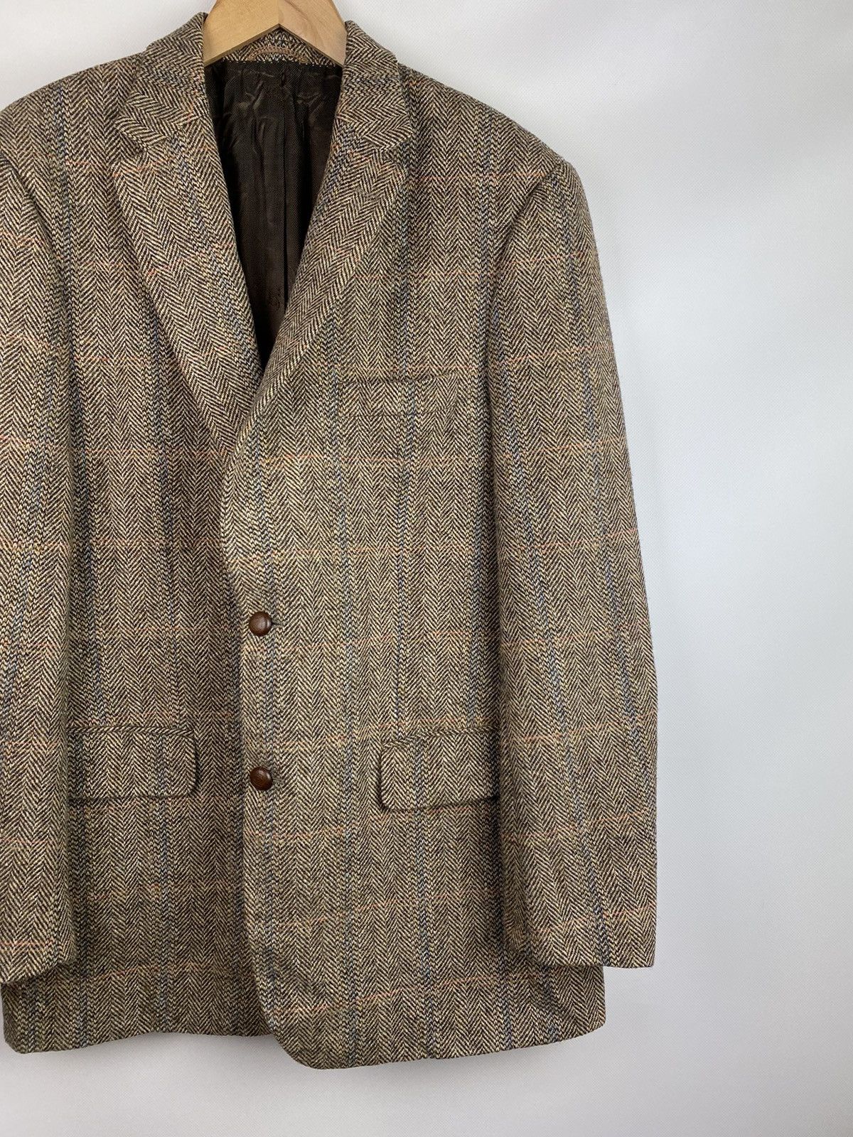 Harris Tweed Barutti Harris Tweed Herringbone wool blazer jacket Size 44R - 3 Thumbnail