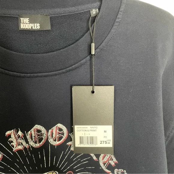 The Kooples The Kooples Snake and Skull Crewneck Sweatshirt Navy Blue M Size US M / EU 48-50 / 2 - 6 Thumbnail