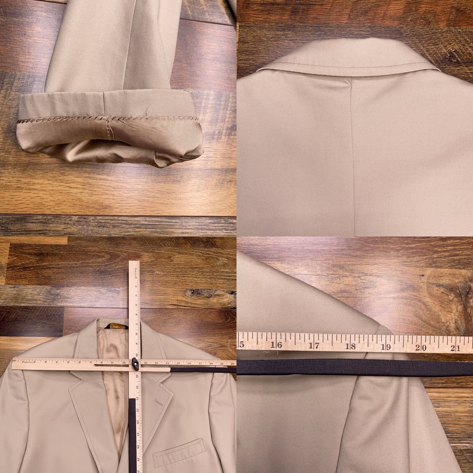 Brooks Brothers VINTAGE Brooks Brothers Blazer 46 Tan Wool Sport Coat Mens Regular Single-Breasted Notch Lapel 2-Button 3-Button Front Solid Dick? Size 46R - 8 Thumbnail