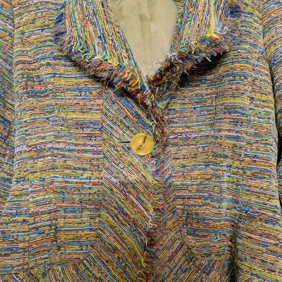 Laura Ashley Laura Ashley Multicolored Striped Fringed Tweed Jacket With Size S / US 4 / IT 40 - 3 Thumbnail