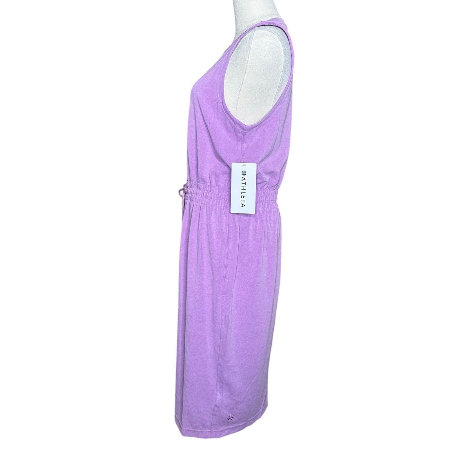 Athleta ATHLETA Seasoft Midi Dress M Orchid Sleeveless Pockets NEW Size M / US 6-8 / IT 42-44 - 11 Thumbnail