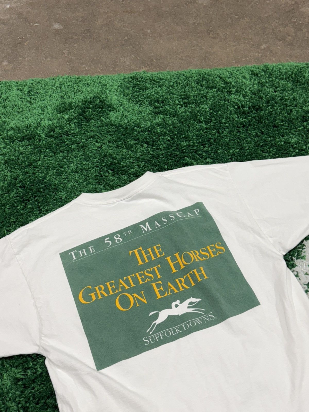 Vintage Vintage Horse Racing Masscap Suffolk Engalnd XL White Casino Size US XL / EU 56 / 4 - 2 Thumbnail