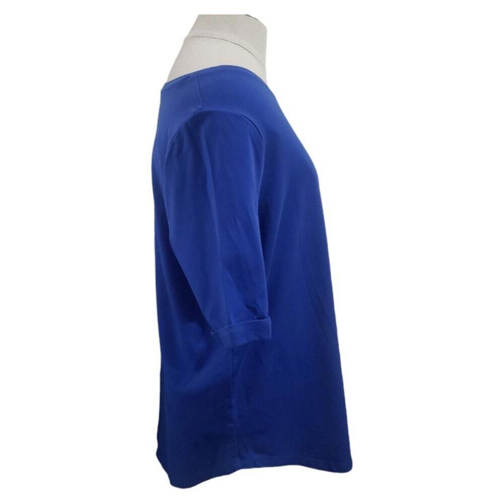 Chicos CT1807 Chico's Royal Blue Short Sleeve T-Shirt M Size M / US 6-8 / IT 42-44 - 2 Thumbnail