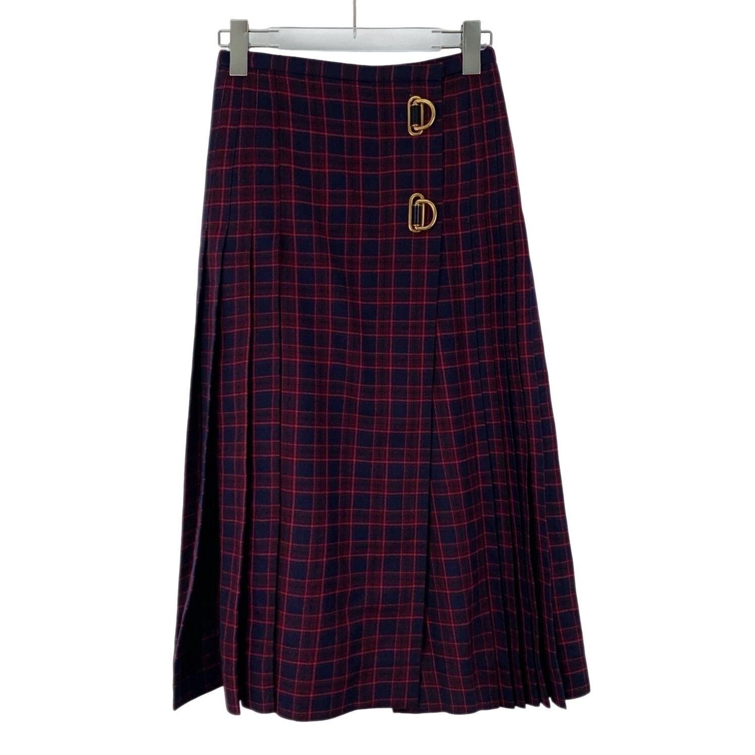 Burberry Burberry Buckle Detail Pleated Wool Check Skirt IT 34 Size 24" / US 00 / IT 34 - 1 Thumbnail