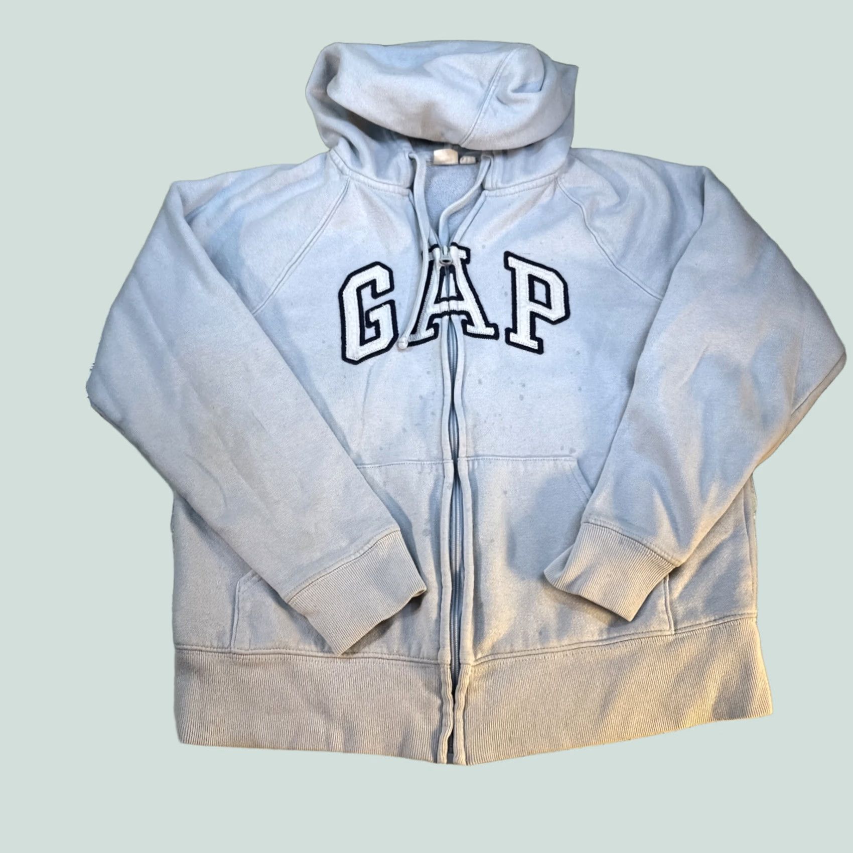 Gap VINTAGE Gap Hoodie XS Light Blue Full Zip Mens Regular Size XS Blue Hoodie Gap Mens XS Light Blue Full Zip Size US XS / EU 42 / 0 - 1 Thumbnail