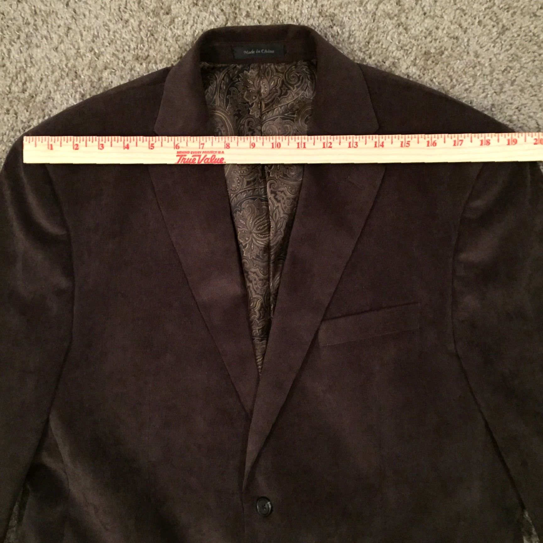 Chaps Chaps Blazer Mens 44 Regular Brown Corduroy Two Button Single Vent Jacket Coat Mens Apparel Size 44R - 2 Thumbnail