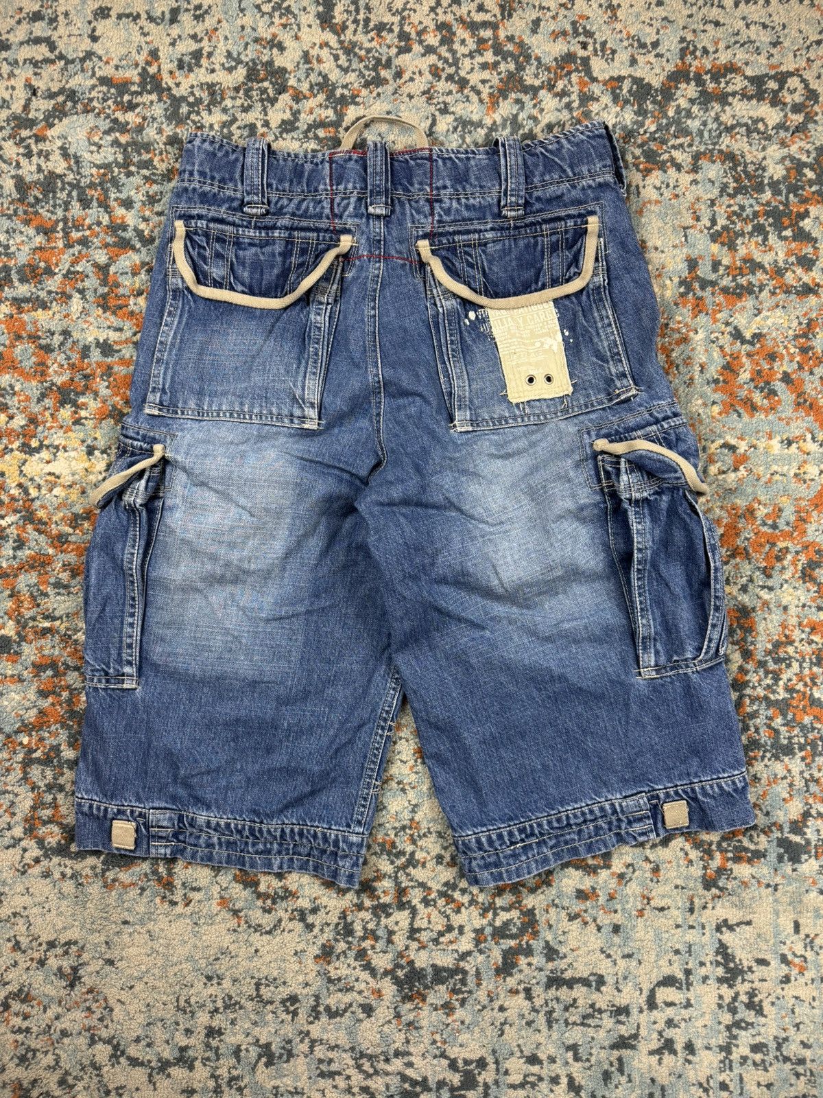 Japanese Brand × Jet Lag × Vintage Vintage y2k Jet Lag crazy cargo denim shorts bondage style Size US 31 - 2 Thumbnail