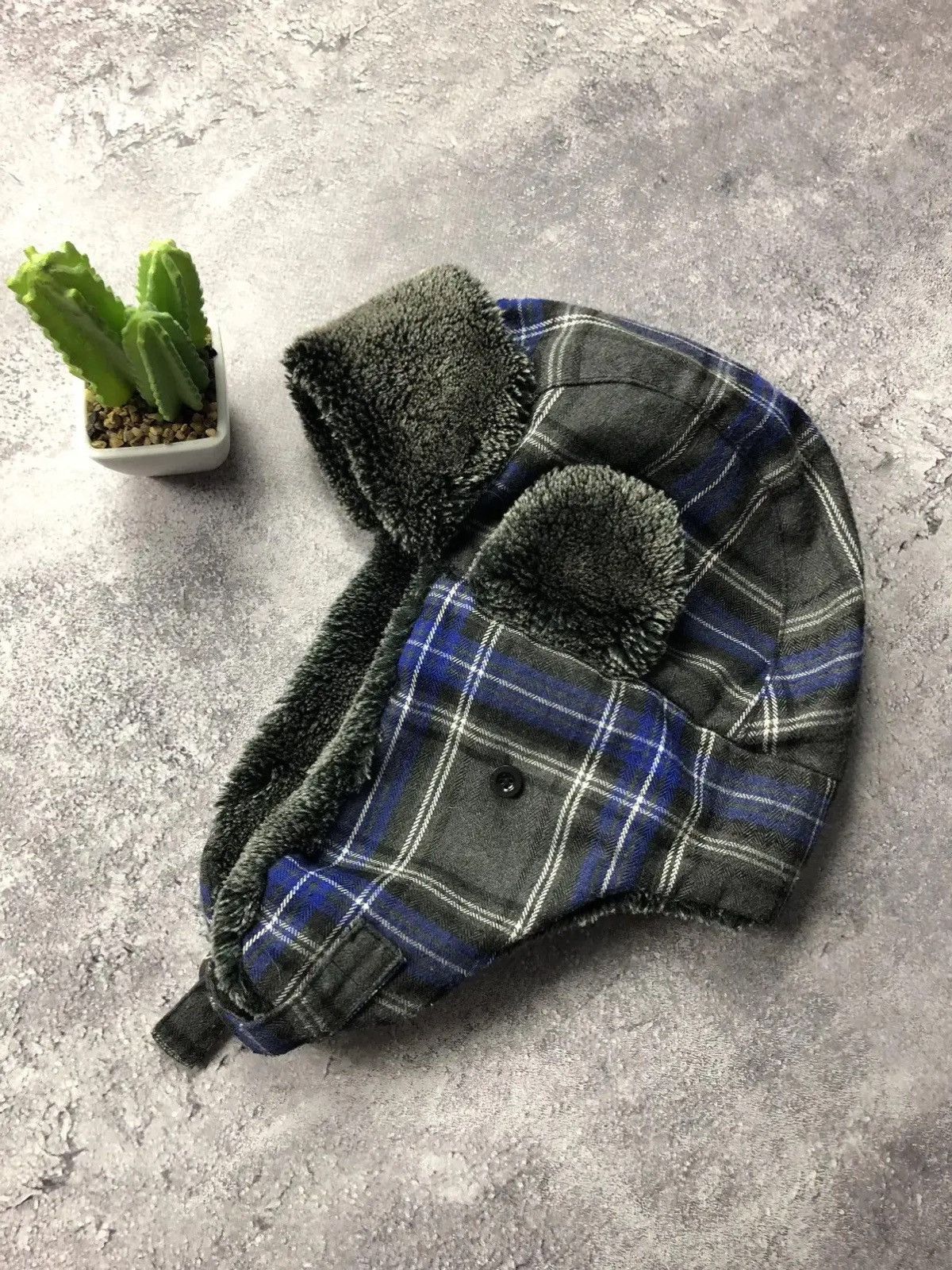 Japanese Brand USHANKA Hat Vintage Blue Mohair Streetwear Japans Style Y2k Size ONE SIZE - 2 Thumbnail