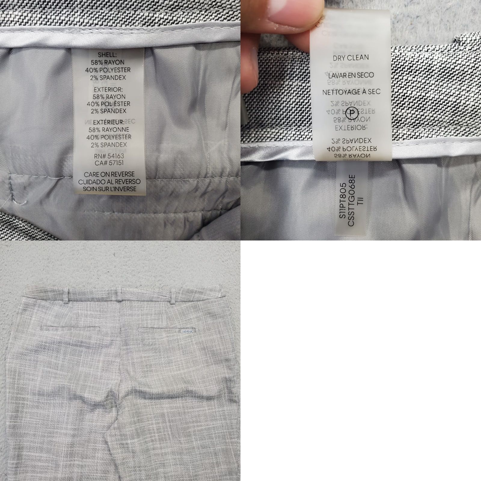 Calvin Klein Calvin Klein Pants Womens 8 Multi Stretch Regular Fit Straight Leg Low Waist Shirt Womens Size 8 Multicolor Casual Formal Business Dress Pants Size 30" / US 8 / IT 44 - 8 Thumbnail