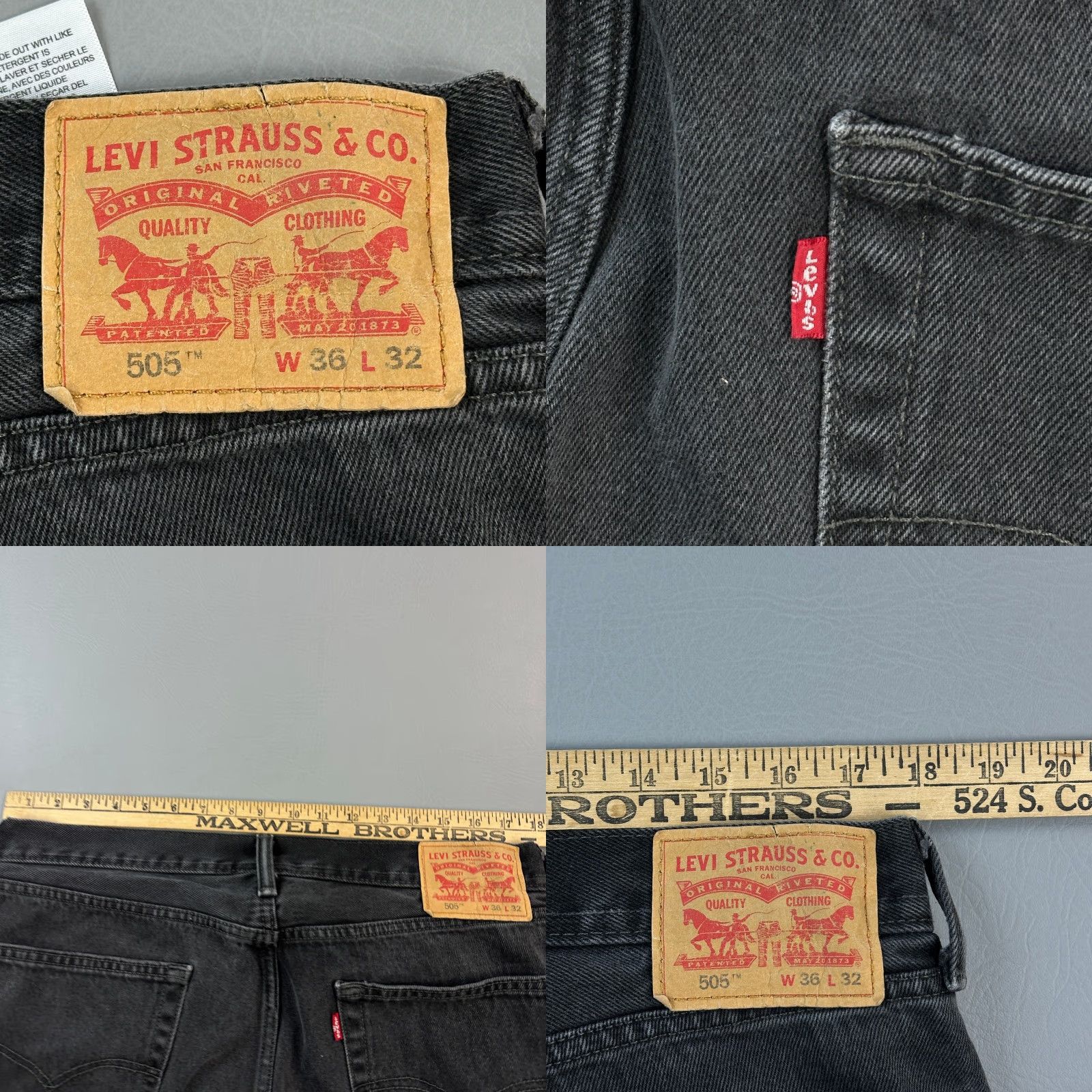 Levi's VINTAGE Levi's 505 Jeans Mens 36x32 Black Denim Regular Fit Zip Fly Casual Size US 36 / EU 52 - 9 Thumbnail