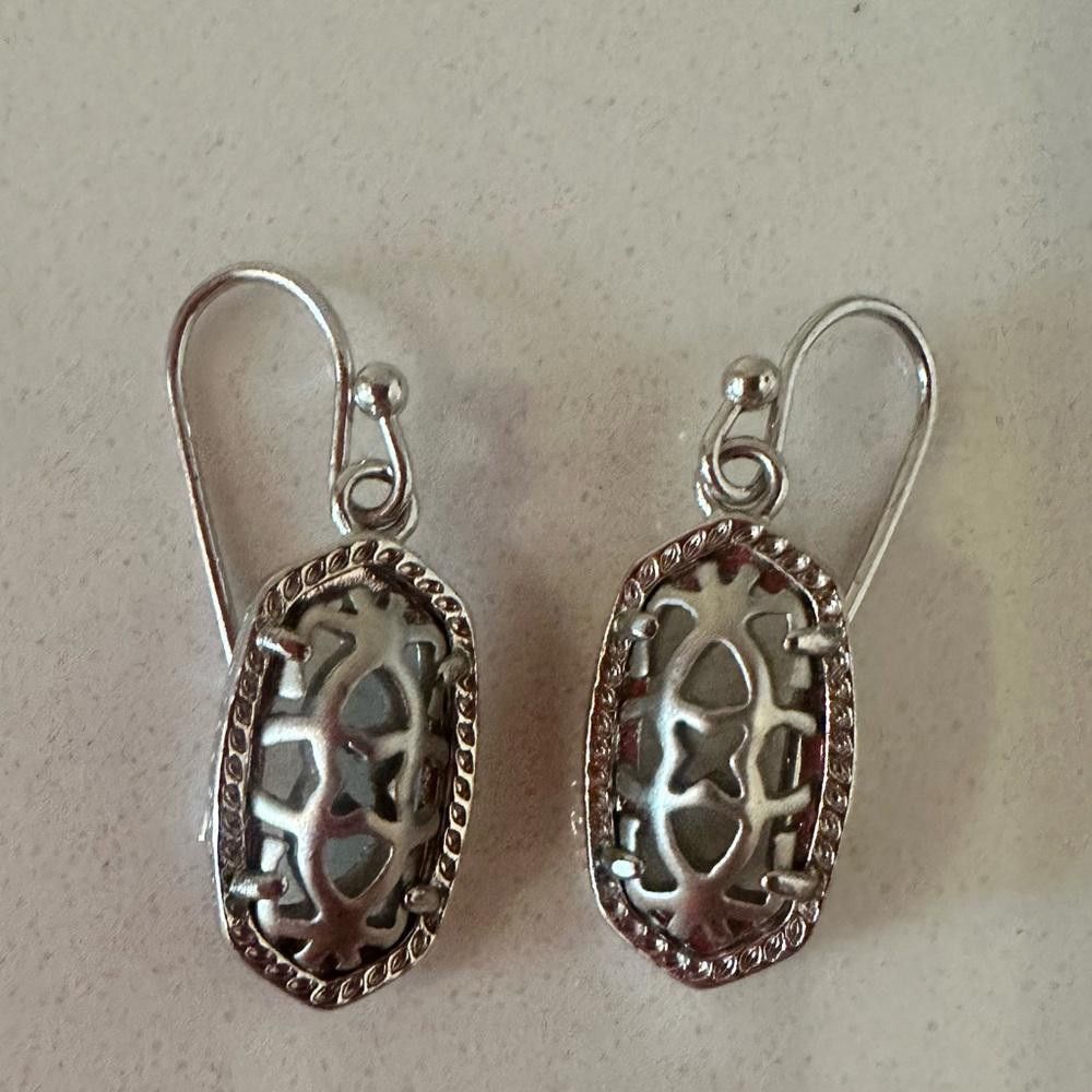 Kendra Scott Kendra Scott Lee Drop Earrings in Silver Filigree Size ONE SIZE - 2 Thumbnail