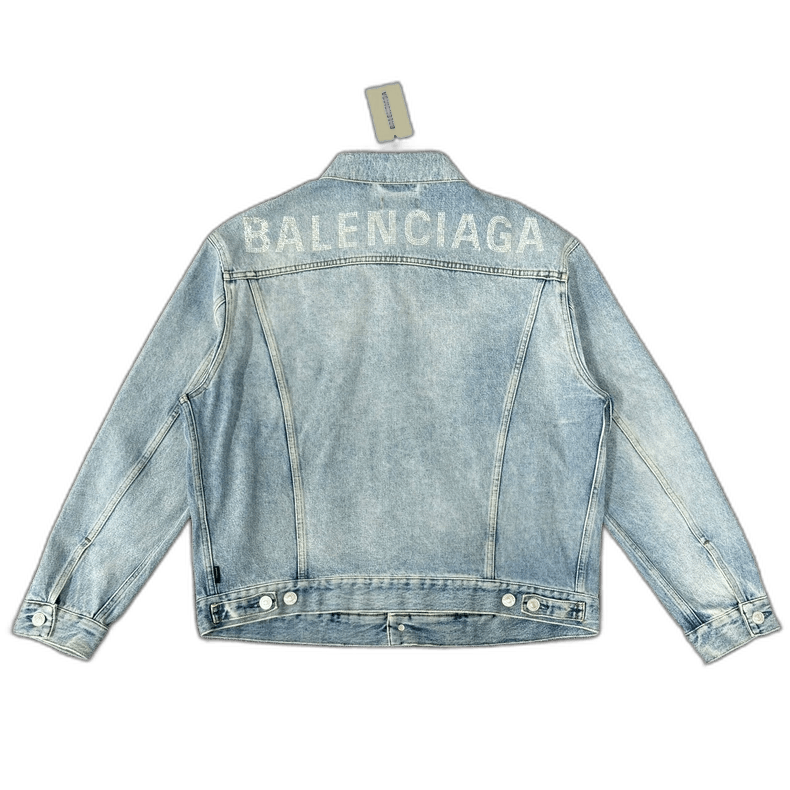 Balenciaga Balenciaga Blue Crystal Jeans Jacket Size US L / EU 52-54 / 3 - 1 Thumbnail