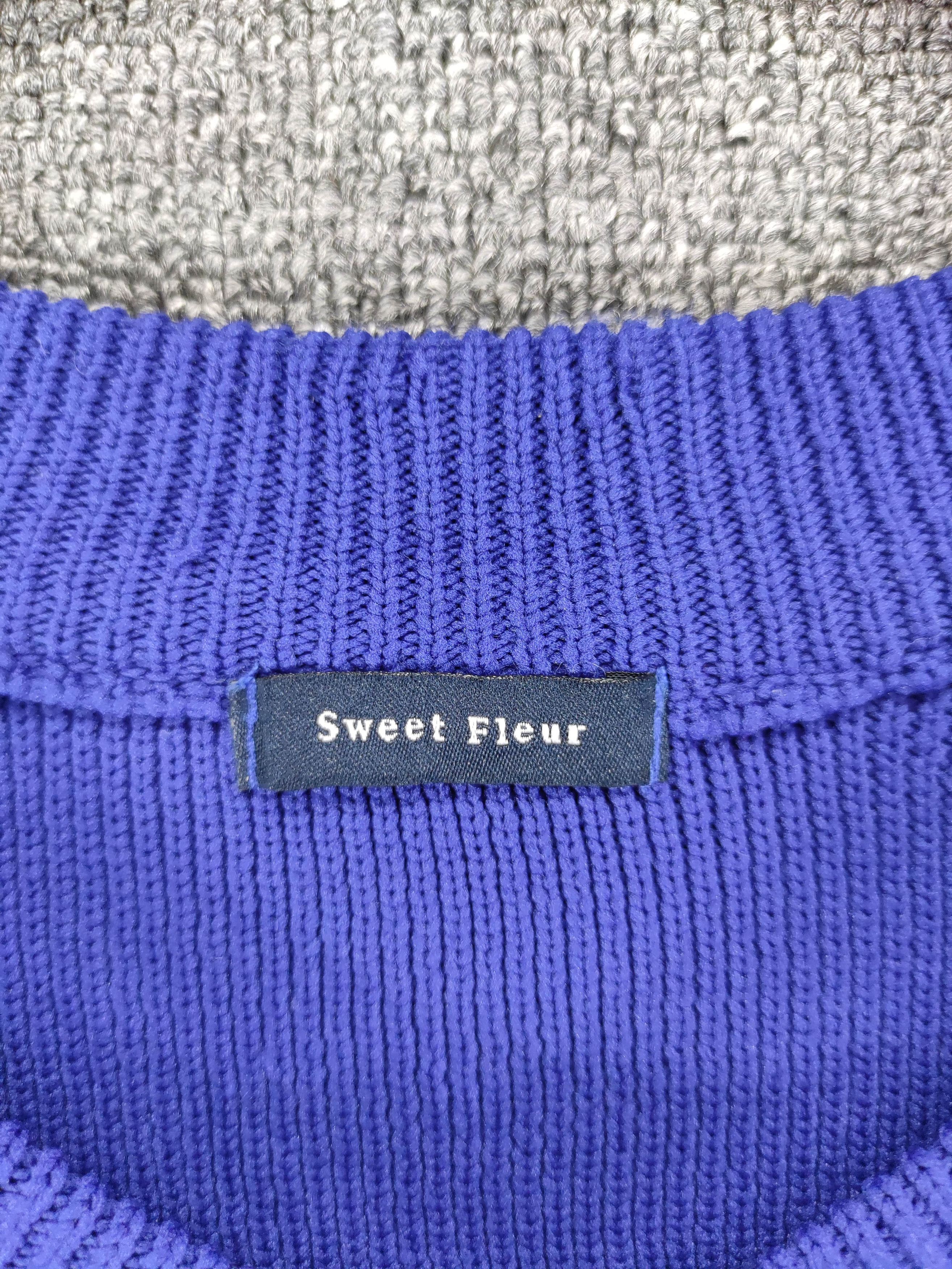 Japanese Brand Sweet Fleur Cardigan Knit Sweater Size XXL / US 16-18 / IT 52-54 - 2 Thumbnail
