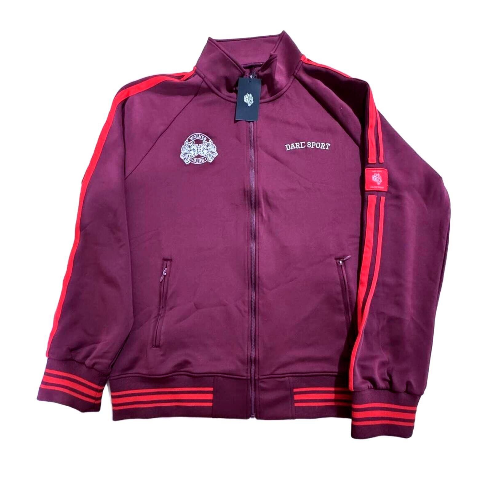 Darc Sport Darc Sport Burgundy Full Zip Track Jacket Size ONE SIZE - 1 Thumbnail