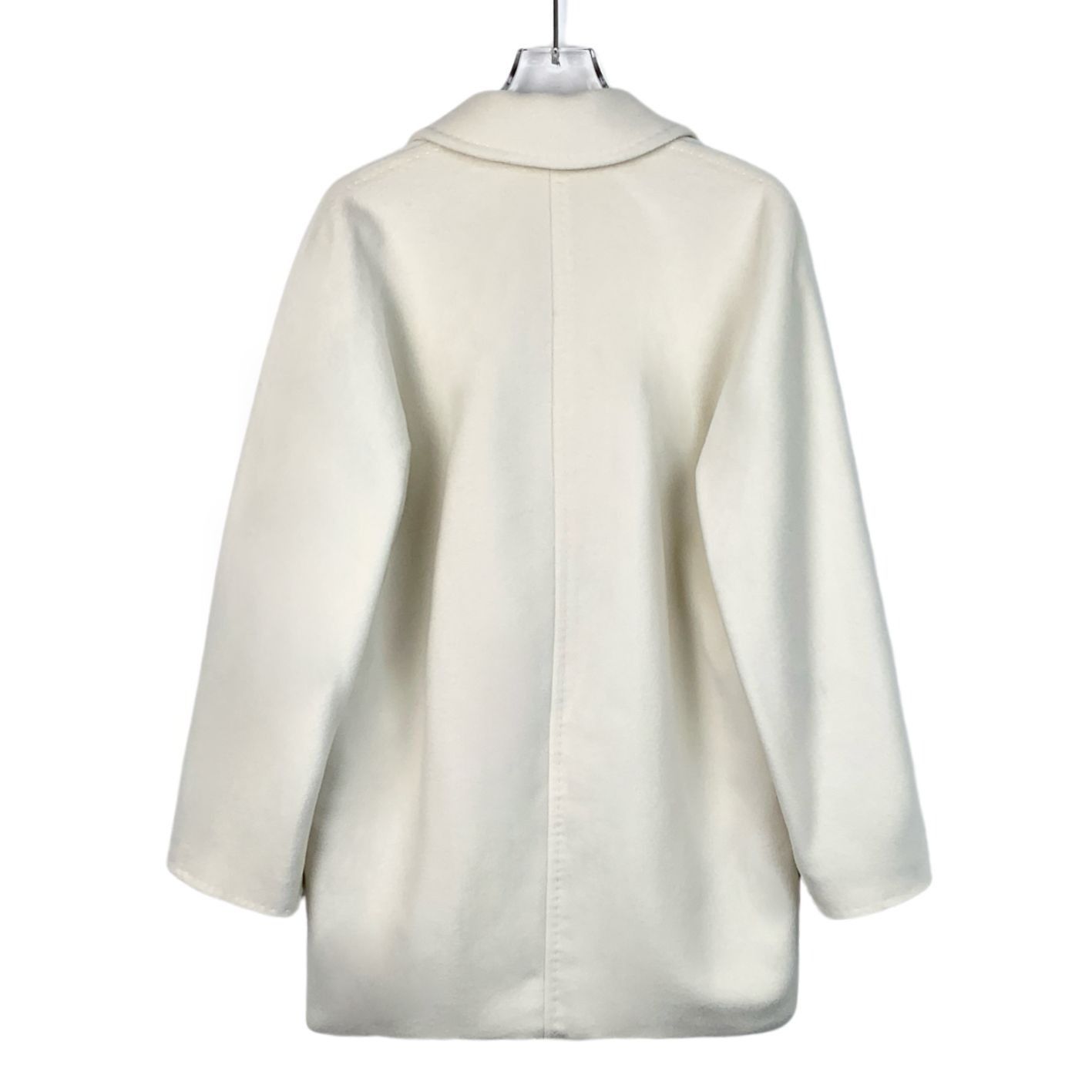 Max Mara MaxMara White Wool Double-Breasted Elegant Coat Size XS / US 0-2 / IT 36-38 - 2 Thumbnail