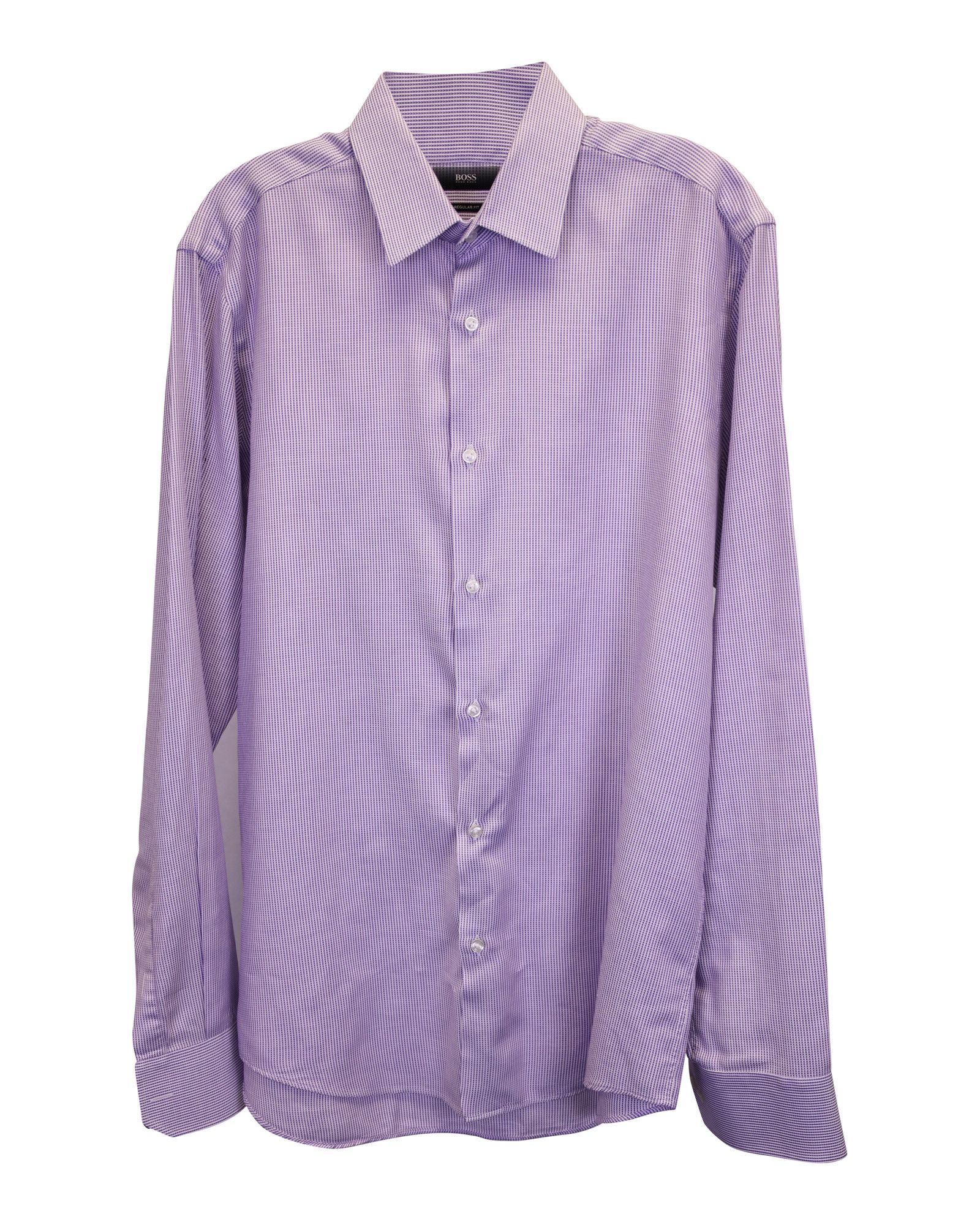 Hugo Boss Boss By Hugo Boss Printed Dress Shirt in Purple Cotton Size US M / EU 48-50 / 2 - 1 Thumbnail