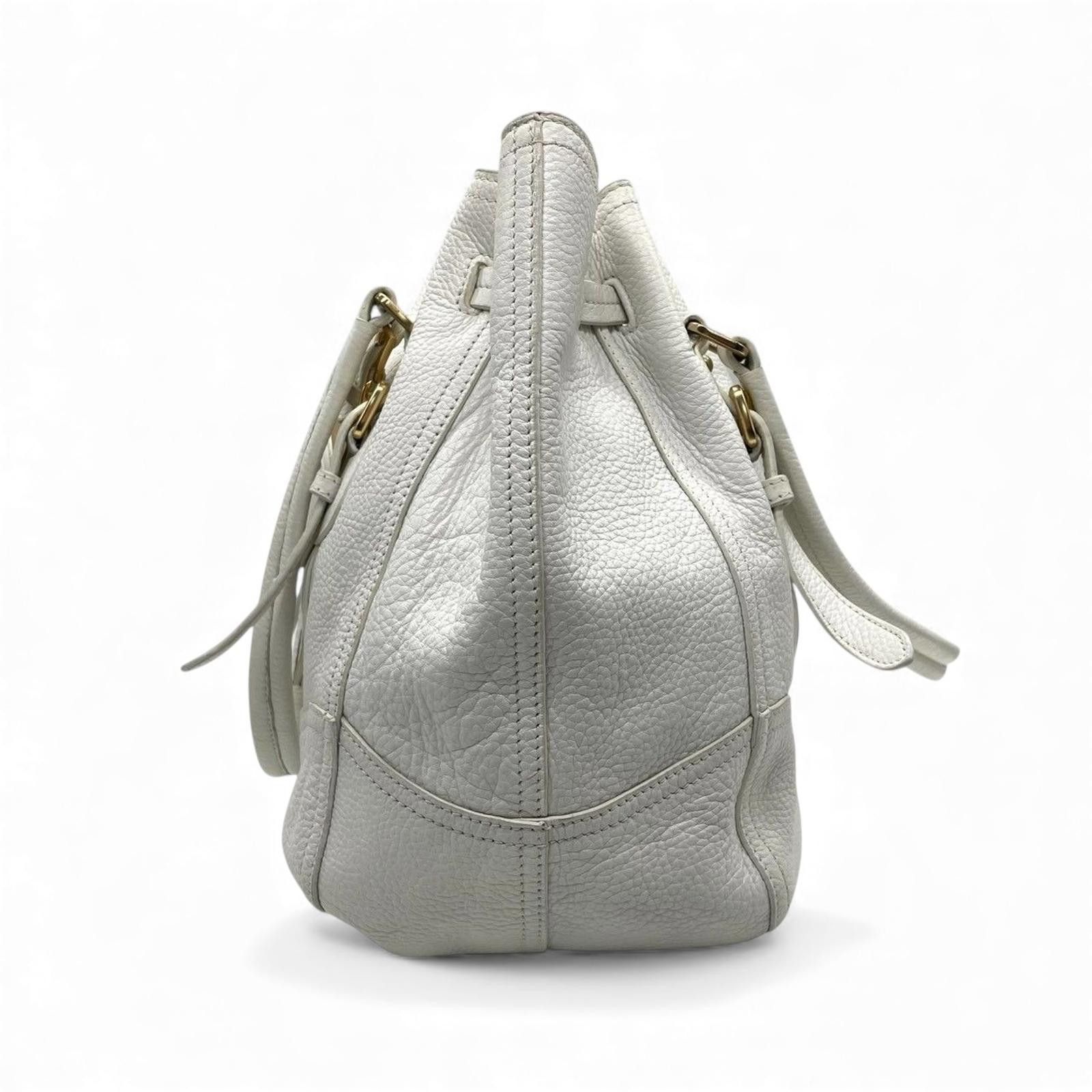 Prada Prada - White Leather Tote Bag Tassel Size ONE SIZE - 5 Thumbnail