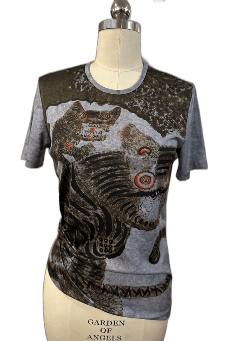 Issey Miyake Issey Miyake Tiger Print Fitted T-shirt - dmc Size M / US 6-8 / IT 42-44 - 1 Thumbnail