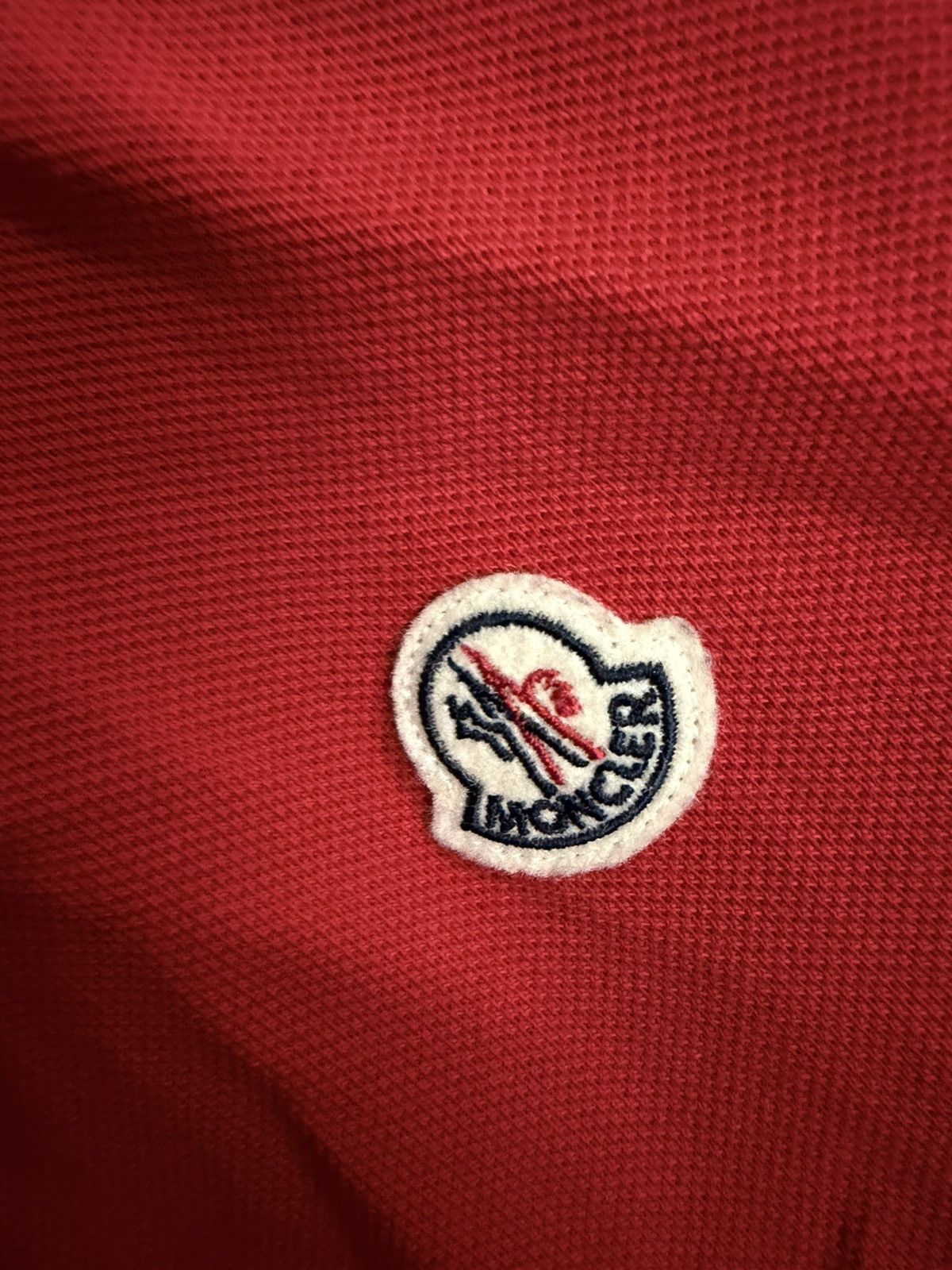 Moncler Moncler Red Classic Flag-Trim Polo Size US S / EU 44-46 / 1 - 2 Thumbnail