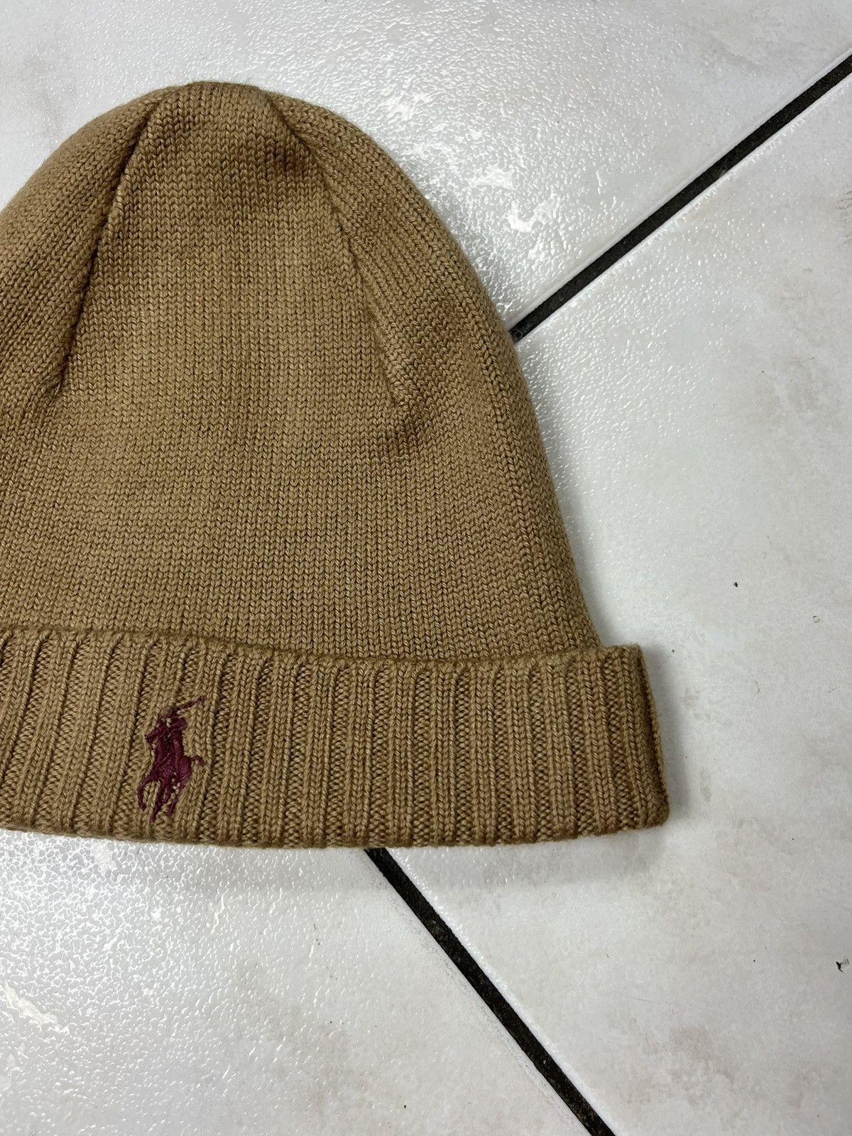 Polo Ralph Lauren × Ralph Lauren × Vintage Vintage 90s Polo Ralph Lauren wool knitted beanie hat logo Size ONE SIZE - 5 Thumbnail